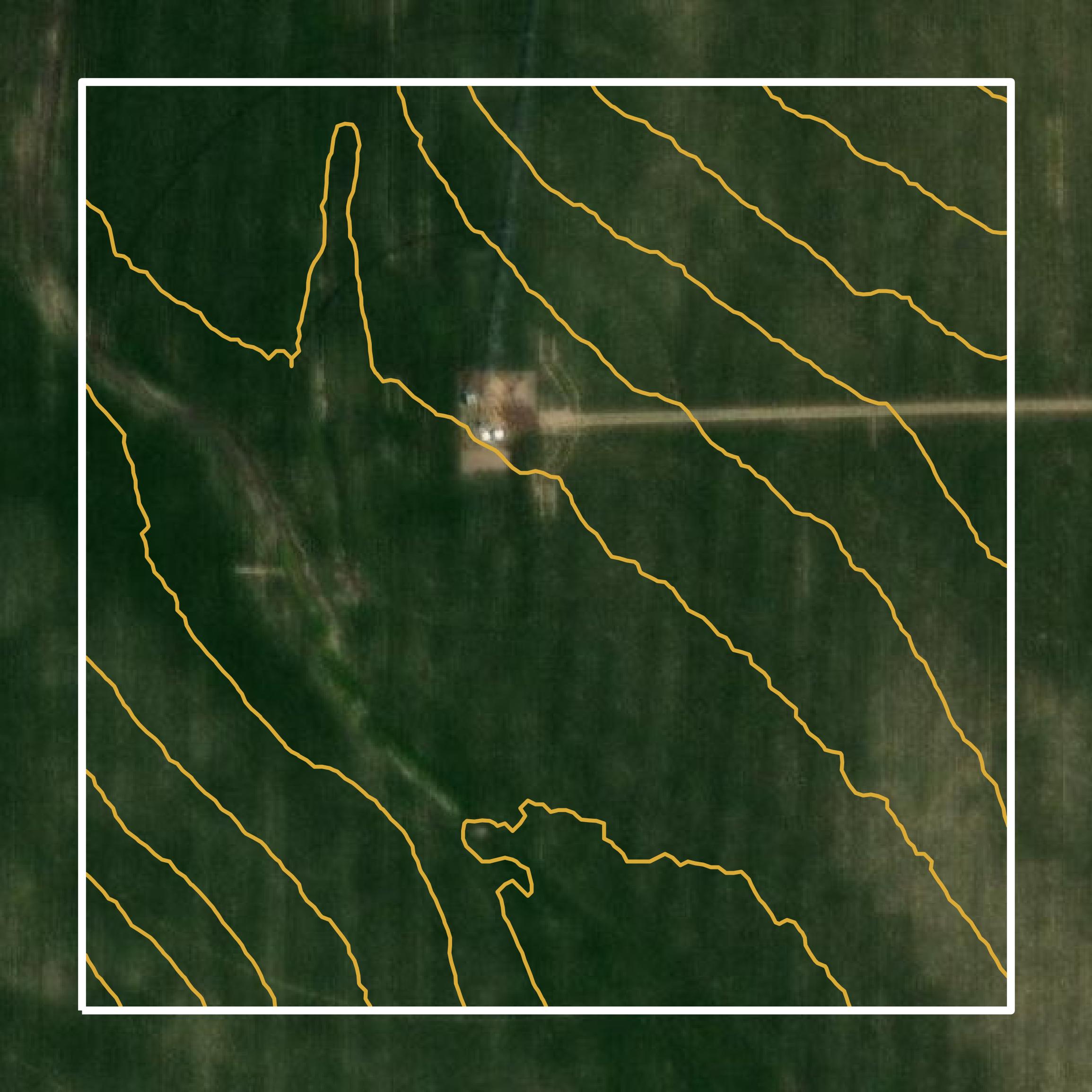 This image shows a contour map in Pierce County created using GIS data in Equator.