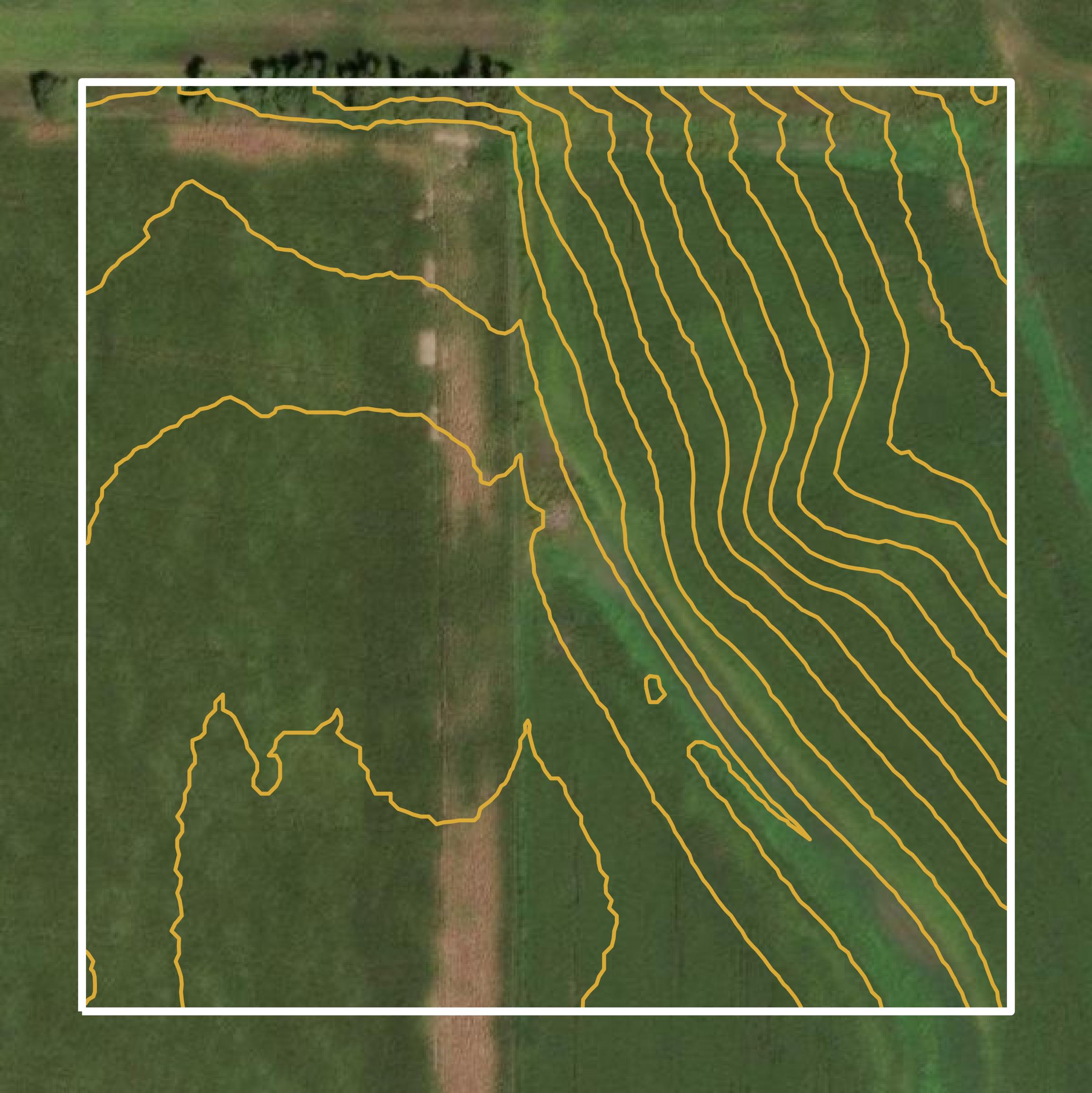 This image shows a contour map in Polk County created using GIS data in Equator.