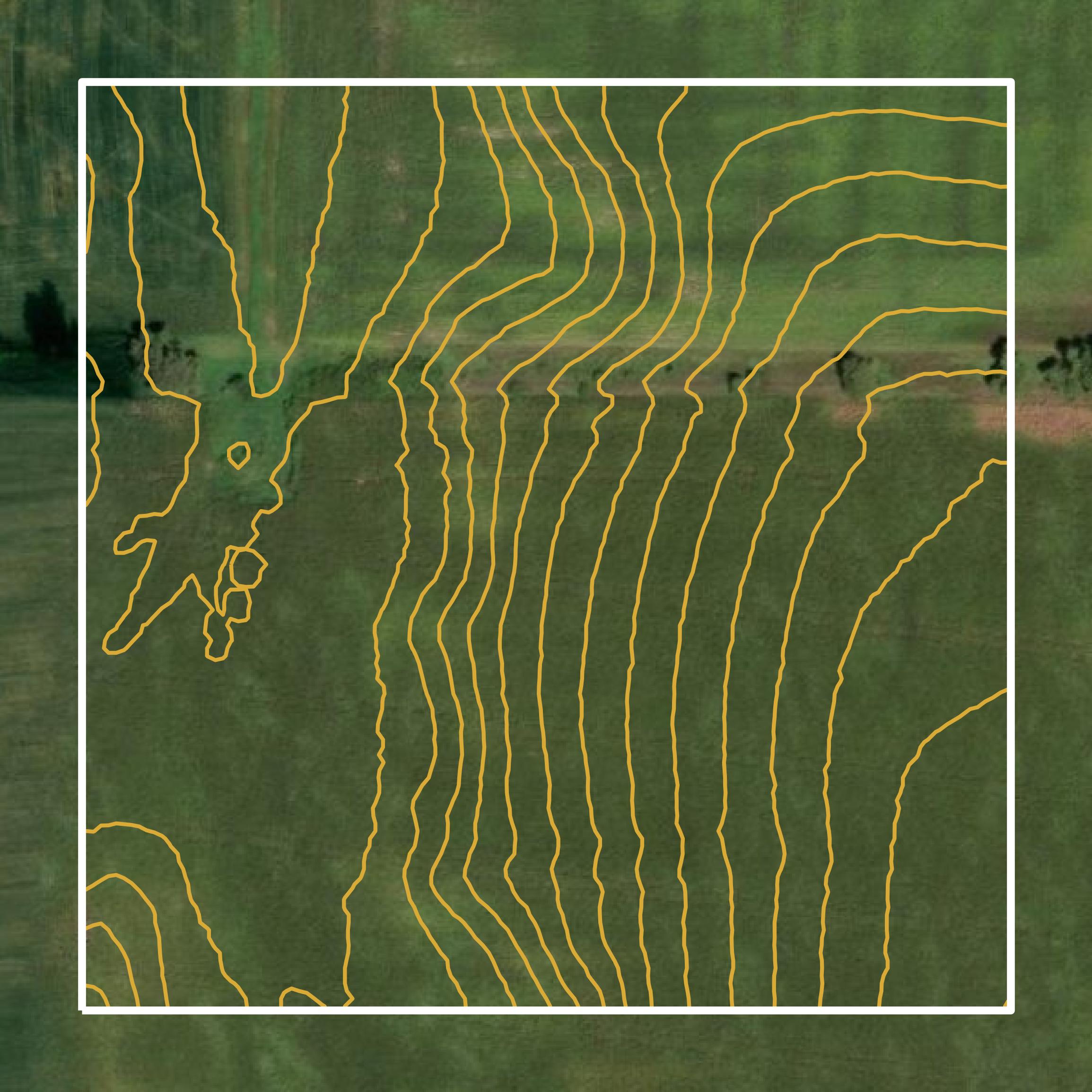 This image shows a contour map in Polk County created using GIS data in Equator.
