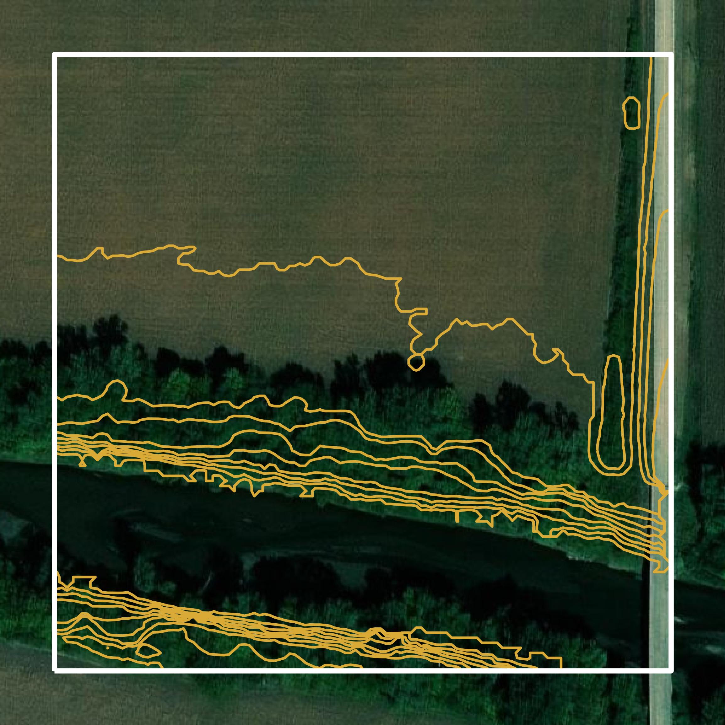 This image shows a contour map in Richardson County created using GIS data in Equator.