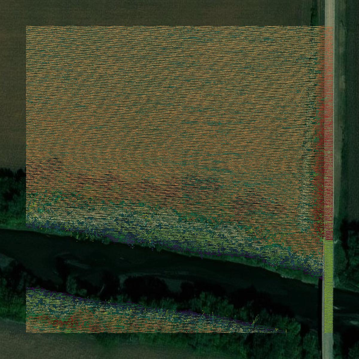 This image shows a LiDAR point cloud in Richardson County created using GIS data in Equator.