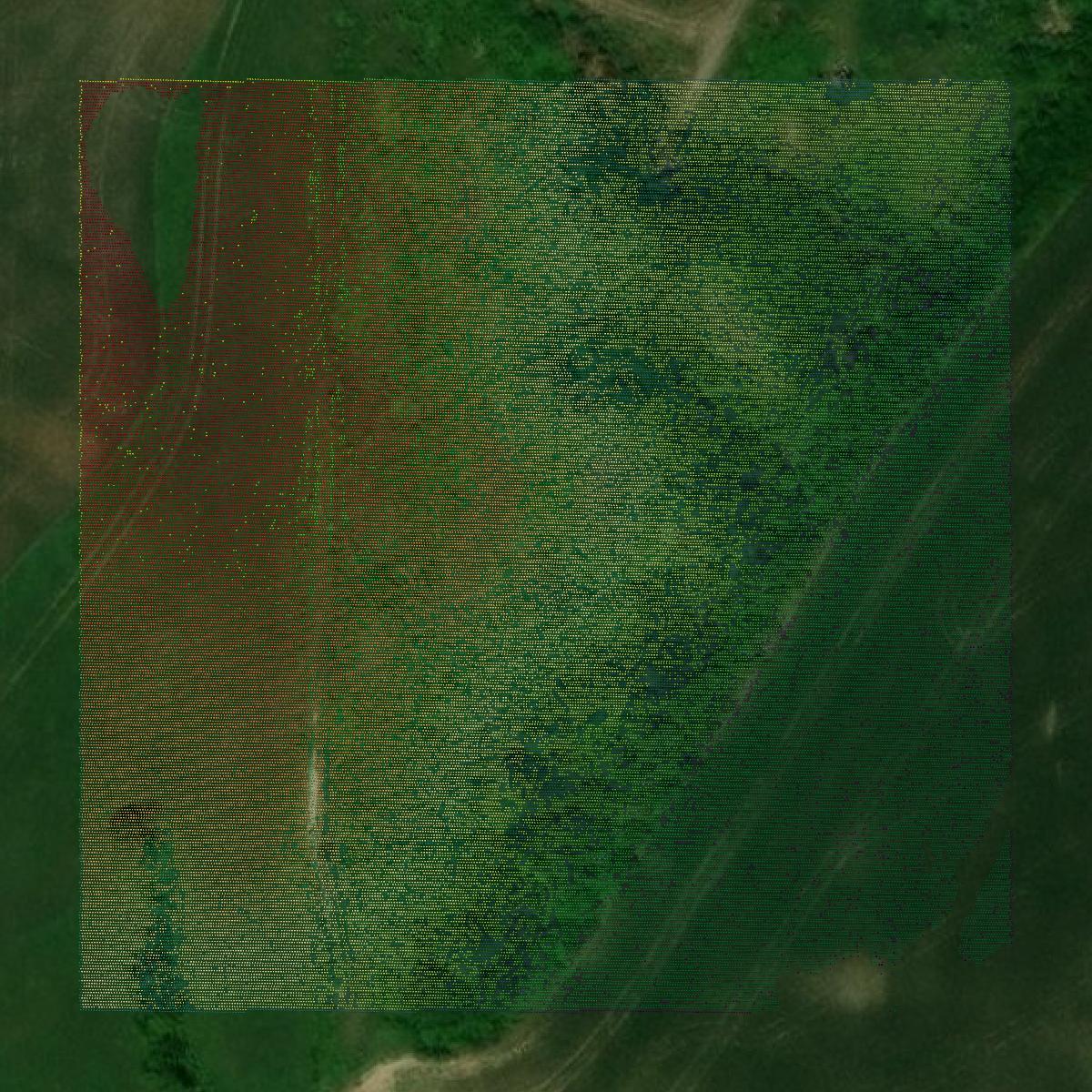 This image shows a LiDAR point cloud in Richardson County created using GIS data in Equator.