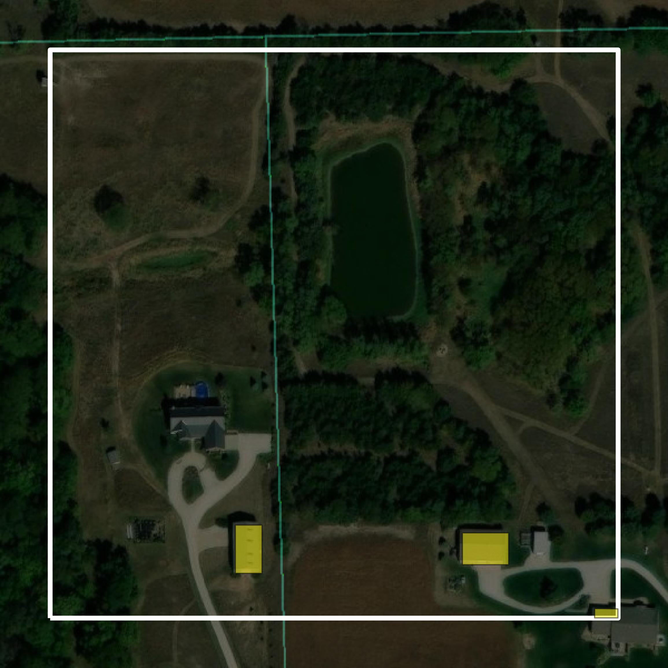 This image shows parcel and building data in Saline County created using GIS data in Equator.