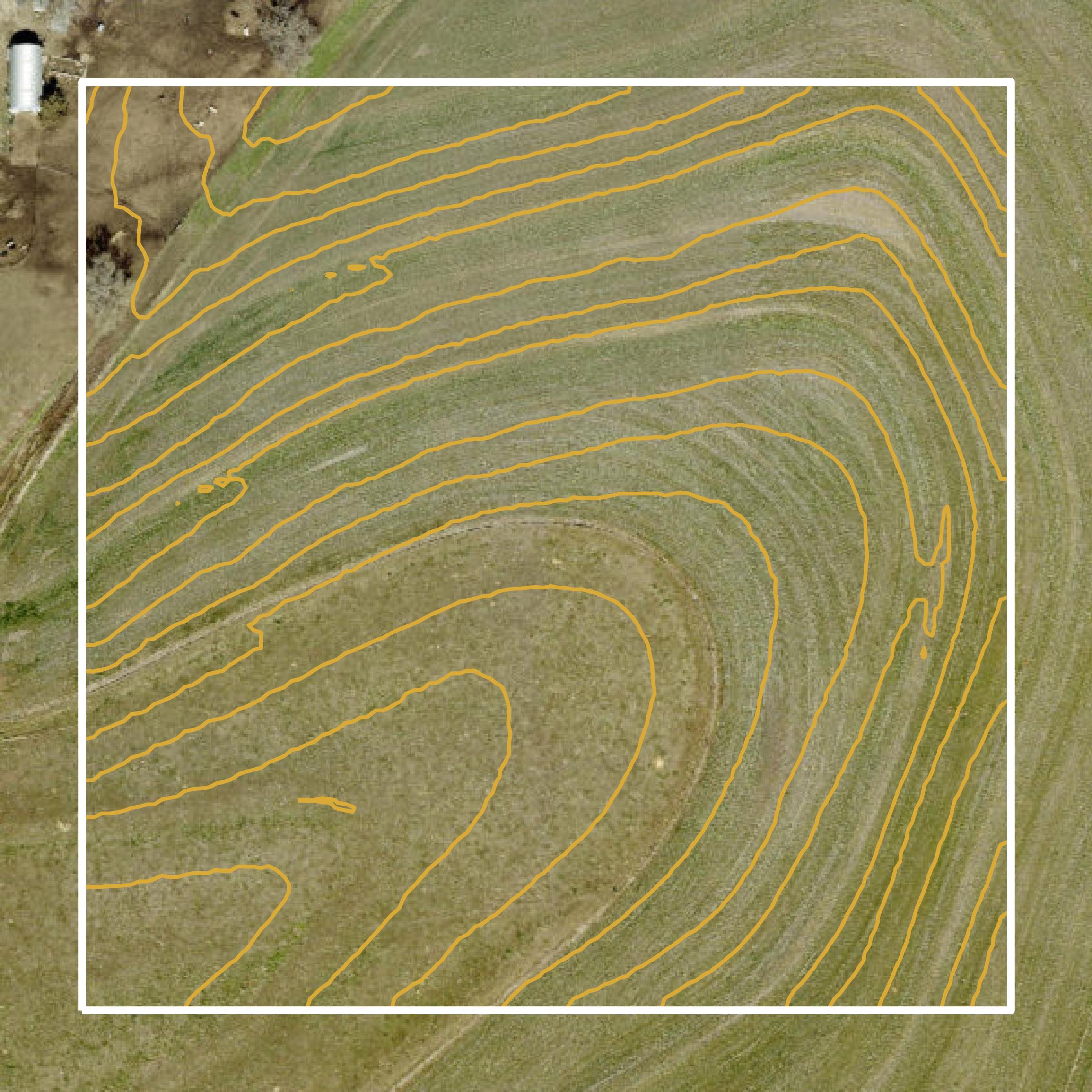 This image shows a contour map in Sarpy County created using GIS data in Equator.