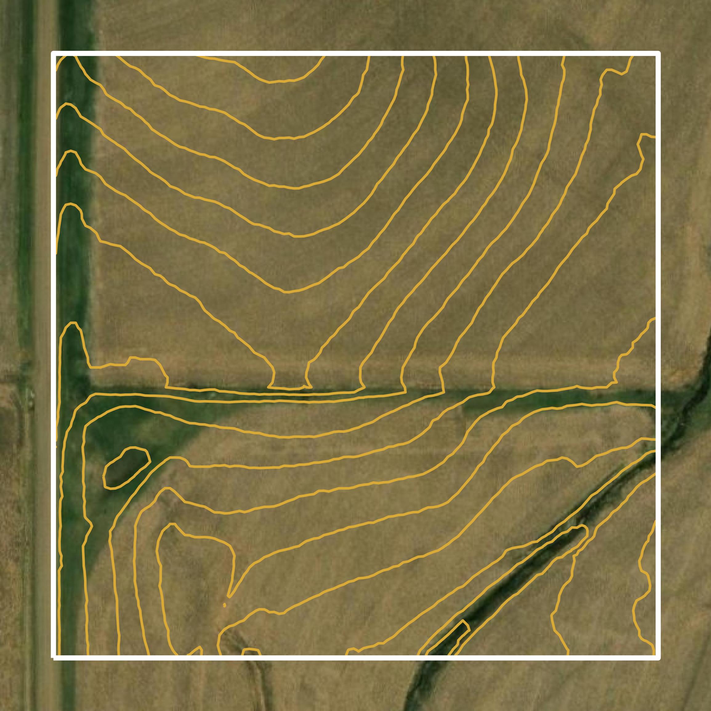 This image shows a contour map in Saunders County created using GIS data in Equator.