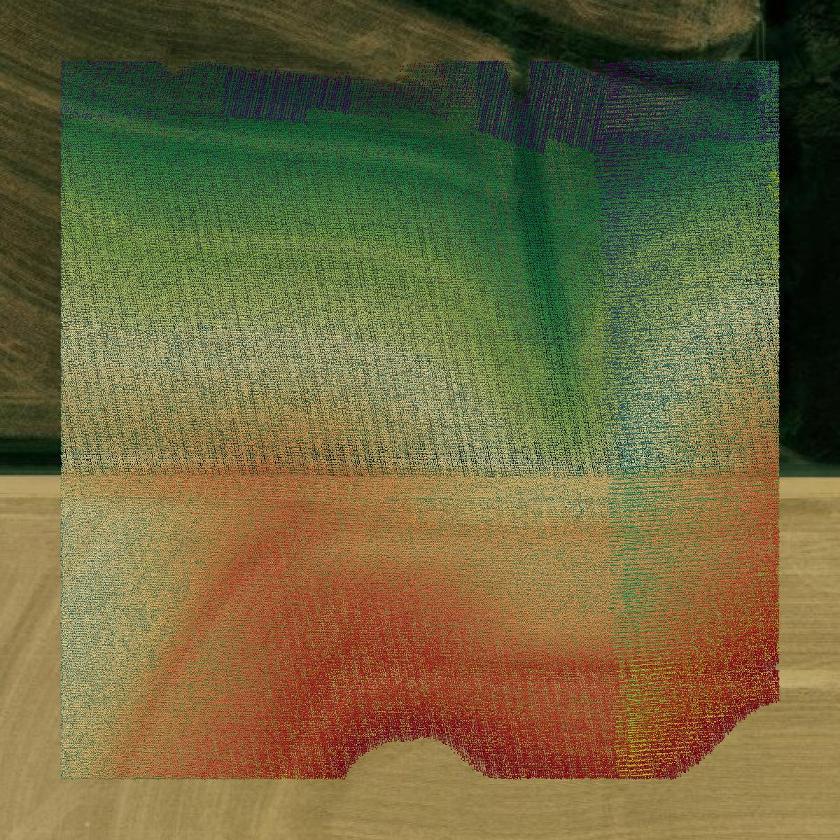 This image shows a LiDAR point cloud in Saunders County created using GIS data in Equator.