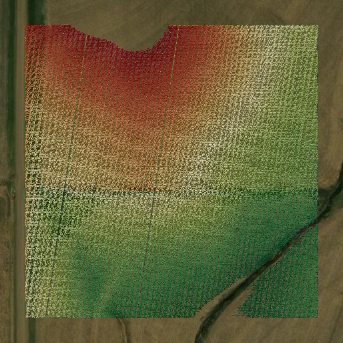 This image shows a LiDAR point cloud in Saunders County created using GIS data in Equator.