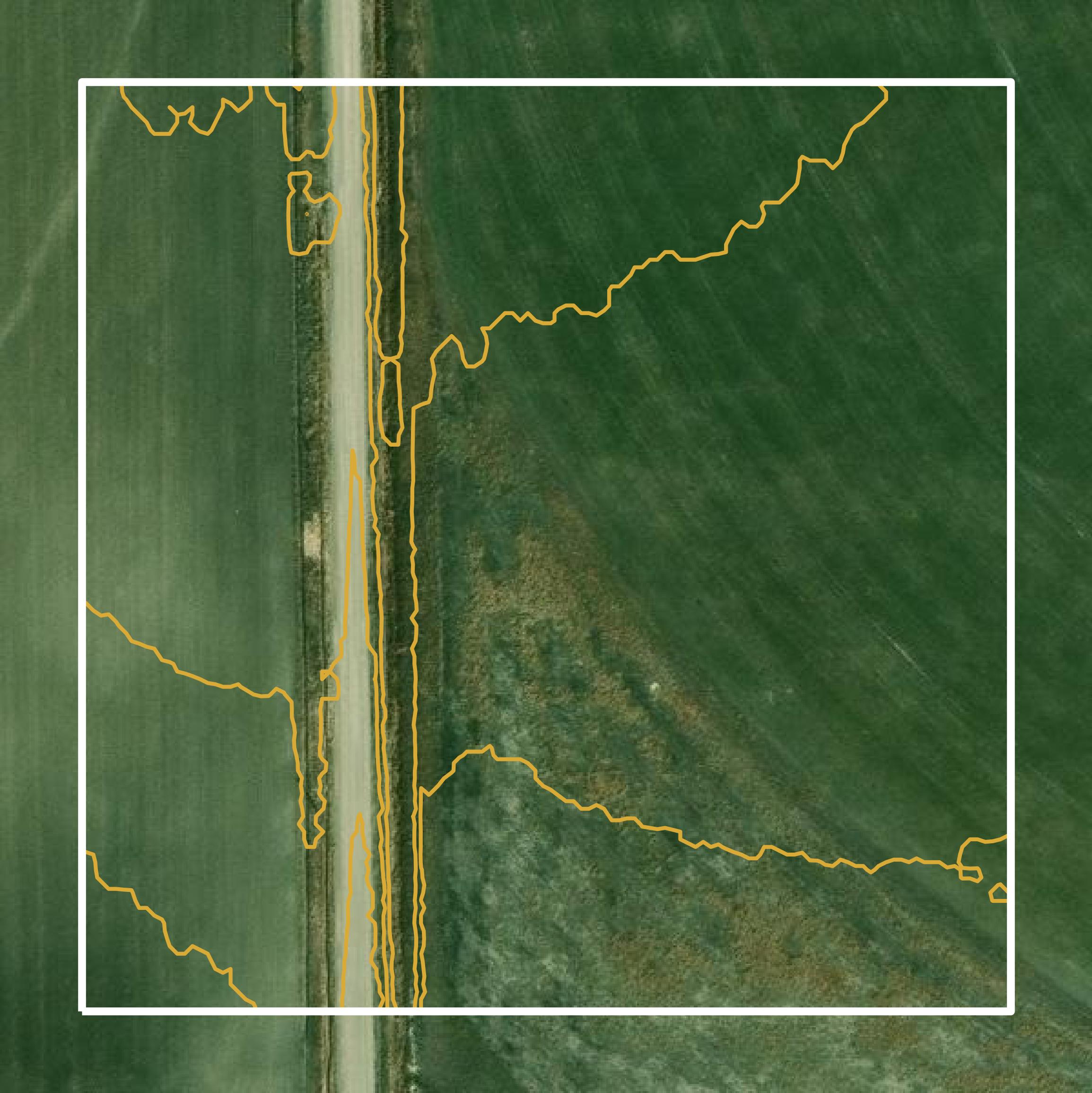 This image shows a contour map in Scotts Bluff County created using GIS data in Equator.