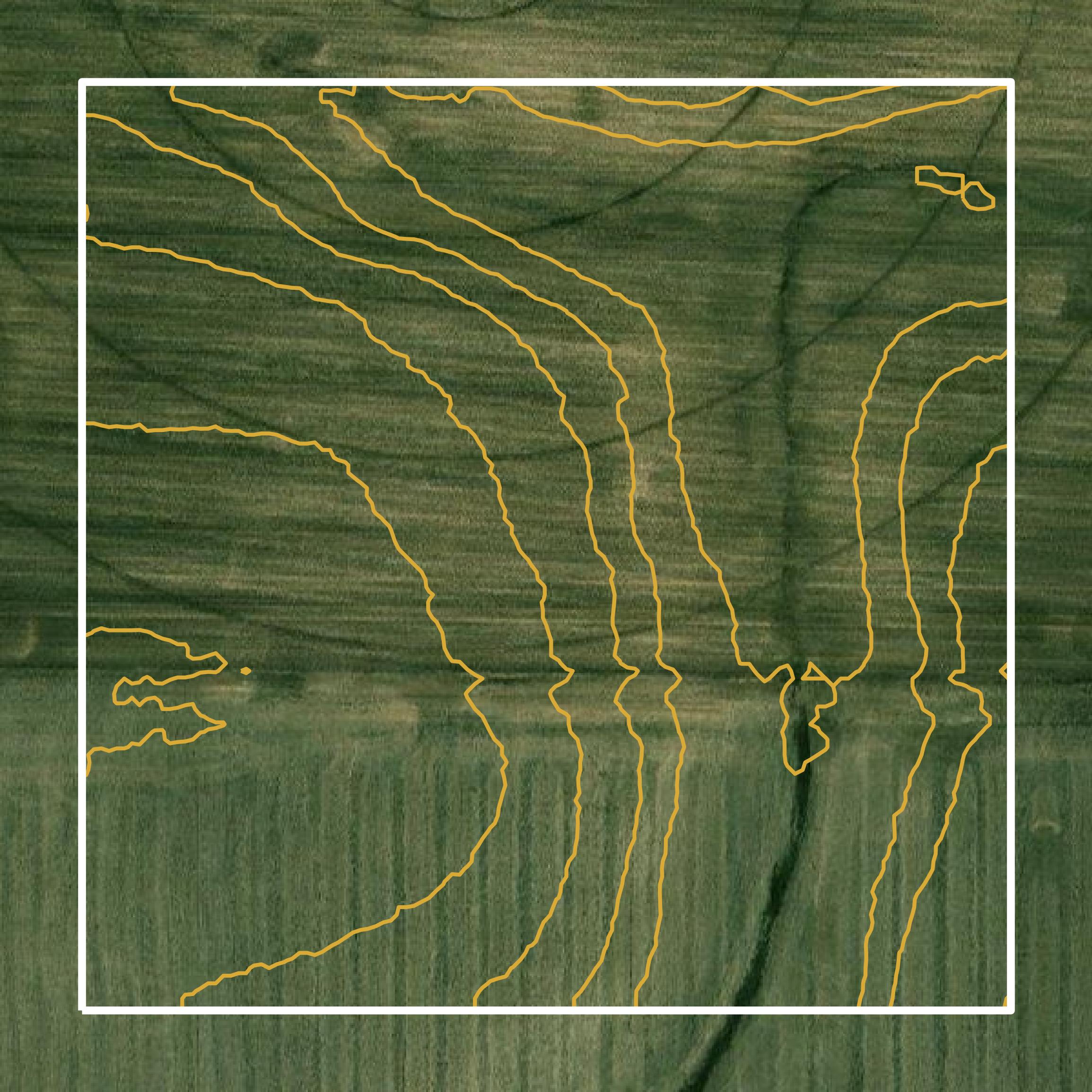 This image shows a contour map in Seward County created using GIS data in Equator.