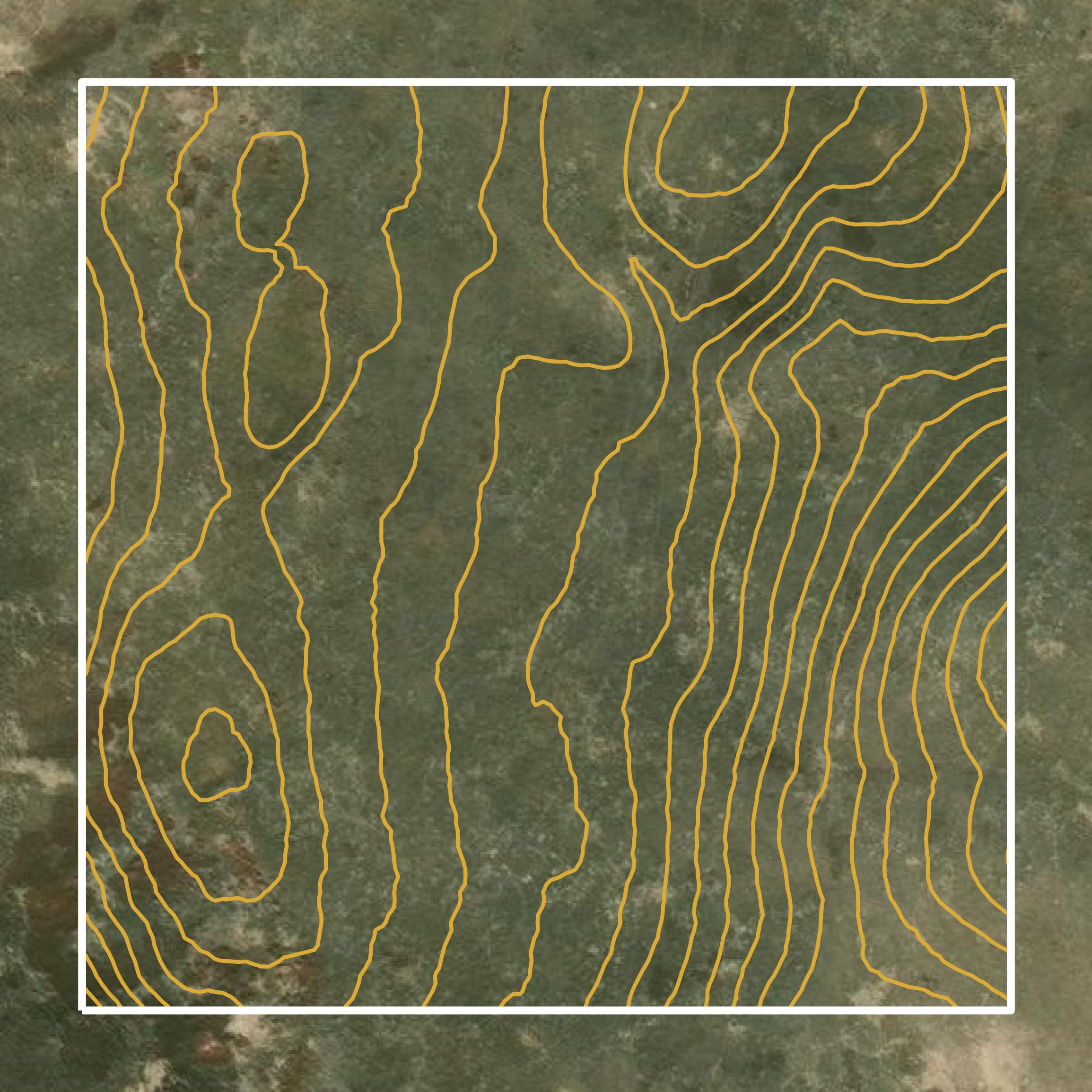 This image shows a contour map in Sheridan County created using GIS data in Equator.