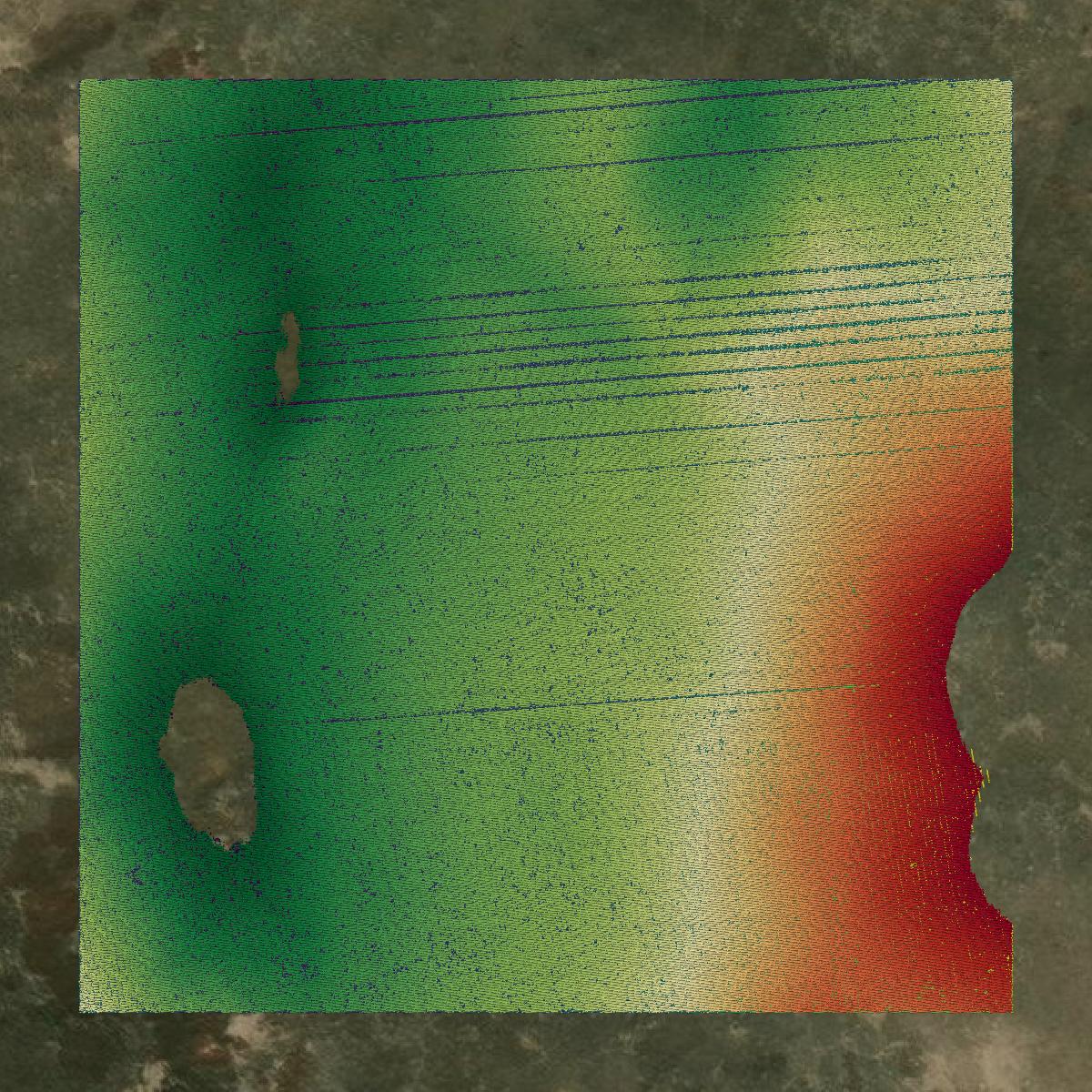 This image shows a LiDAR point cloud in Sheridan County created using GIS data in Equator.