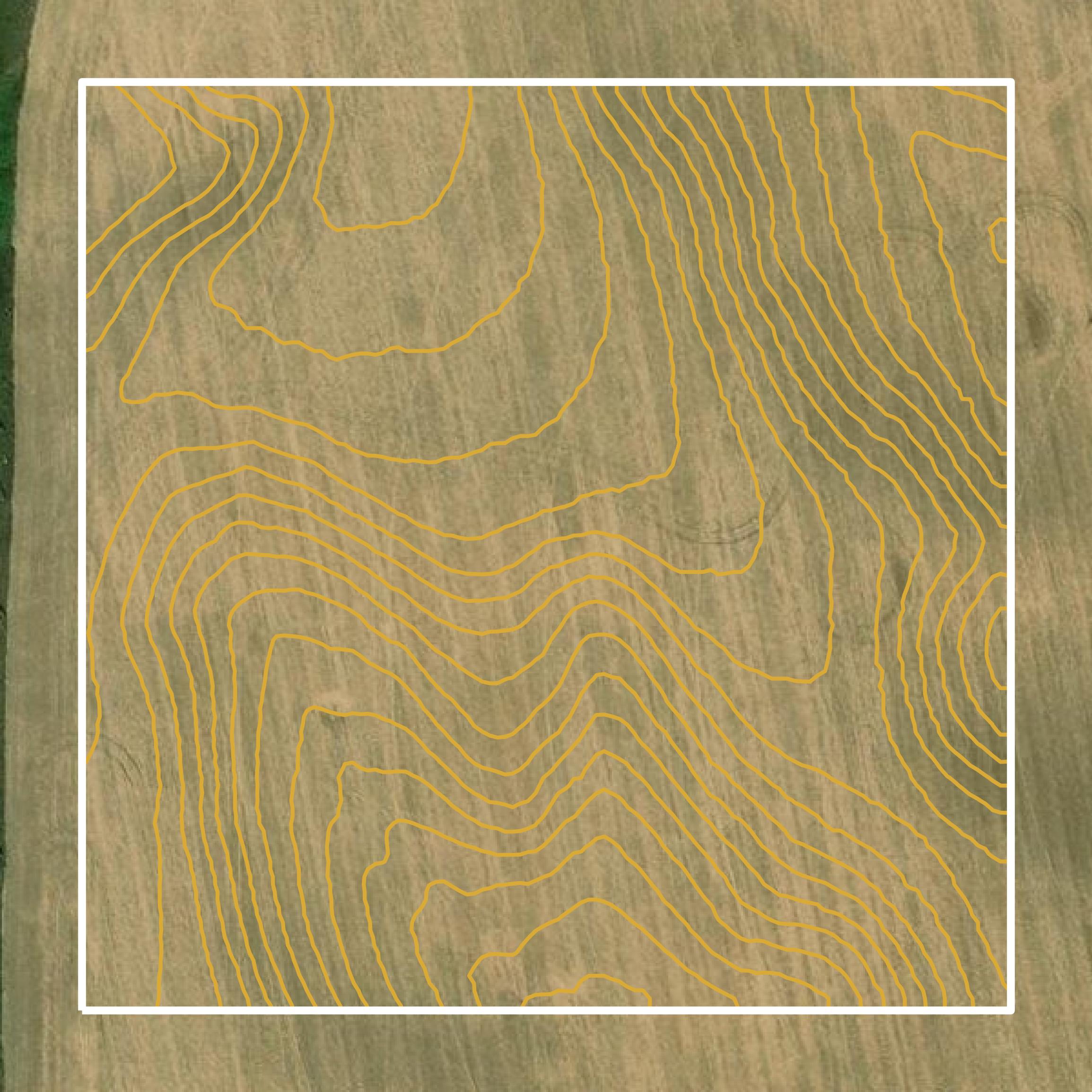 This image shows a contour map in Sherman County created using GIS data in Equator.