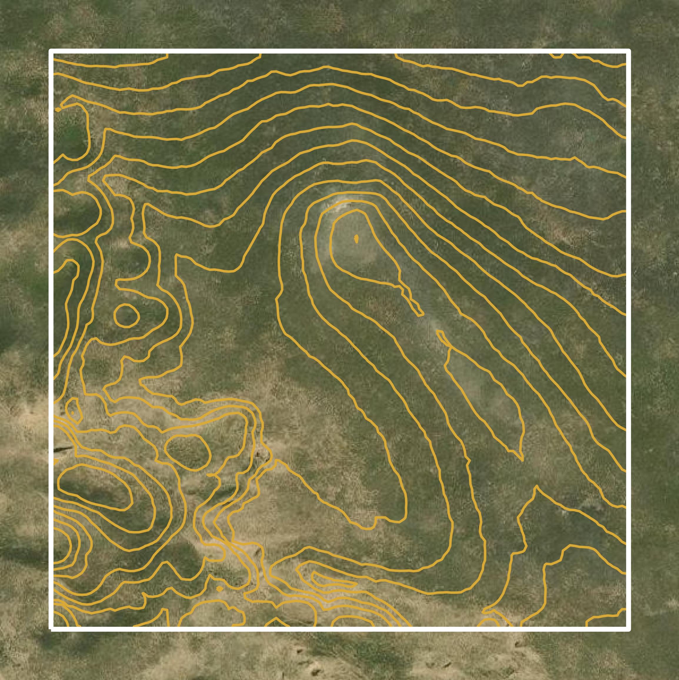 This image shows a contour map in Sioux County created using GIS data in Equator.