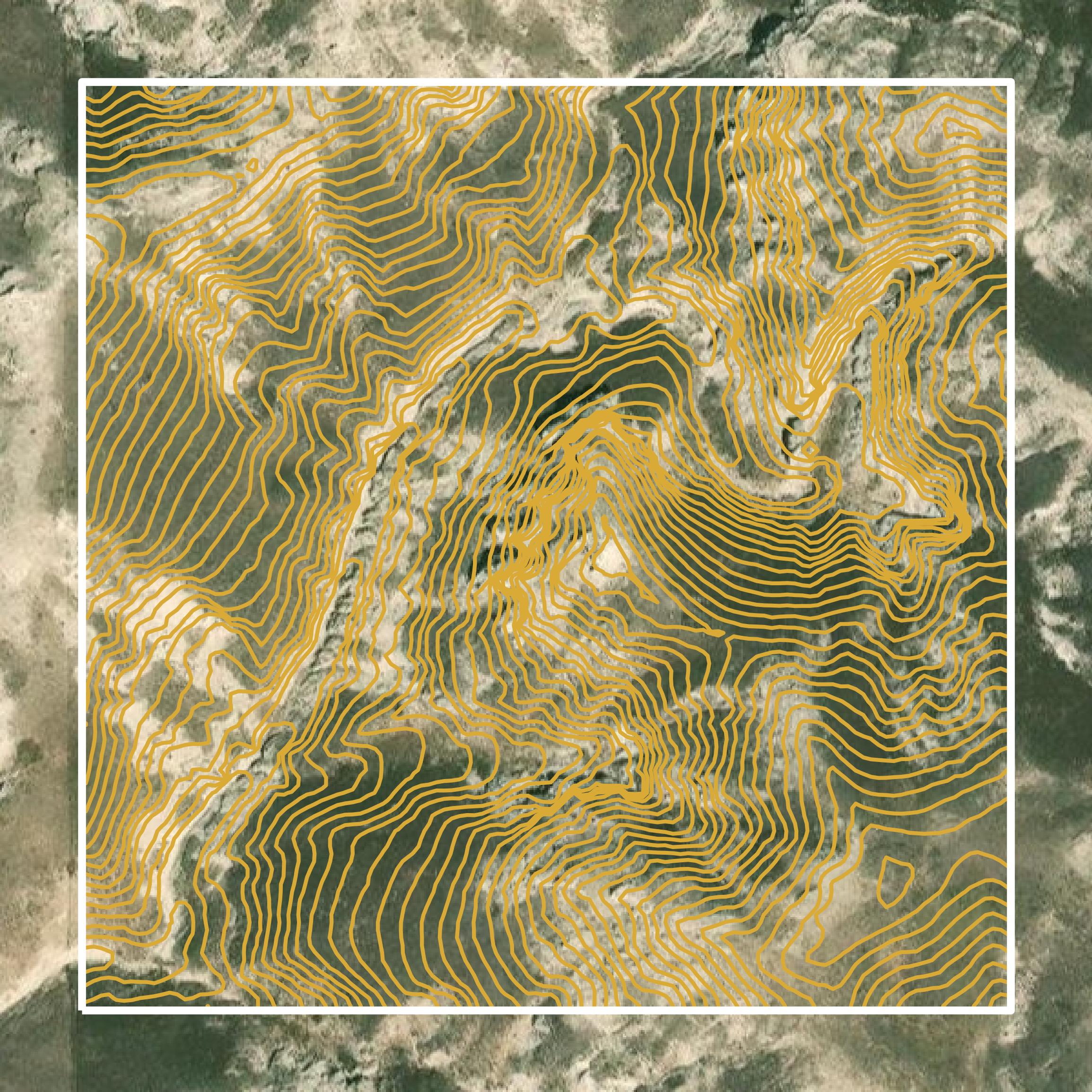 This image shows a contour map in Sioux County created using GIS data in Equator.