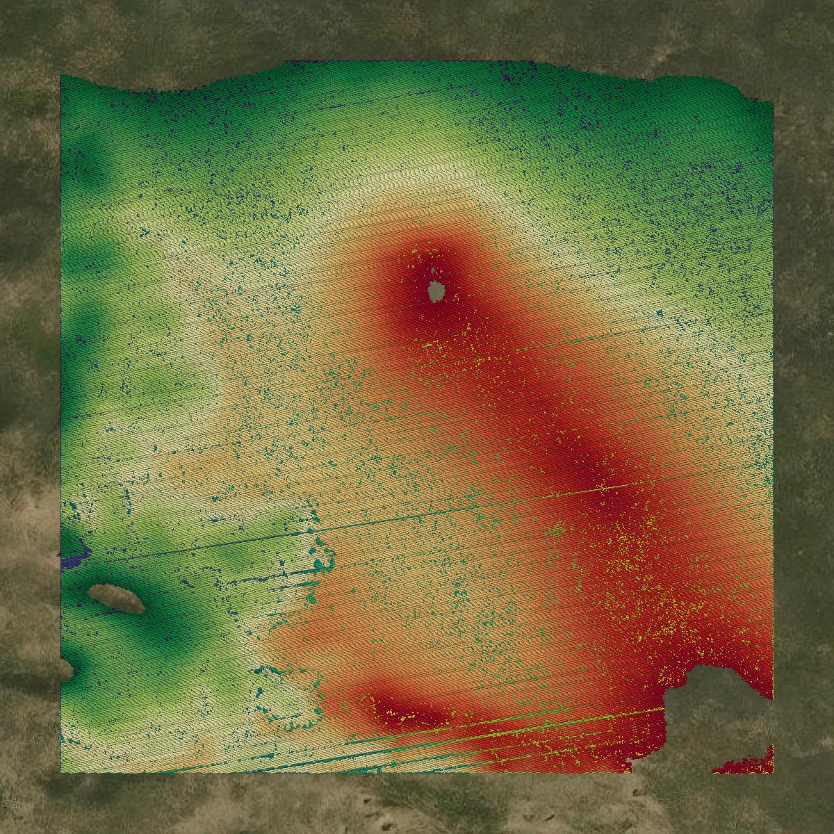 This image shows a LiDAR point cloud in Sioux County created using GIS data in Equator.