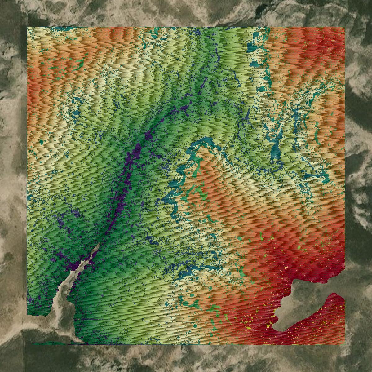 This image shows a LiDAR point cloud in Sioux County created using GIS data in Equator.