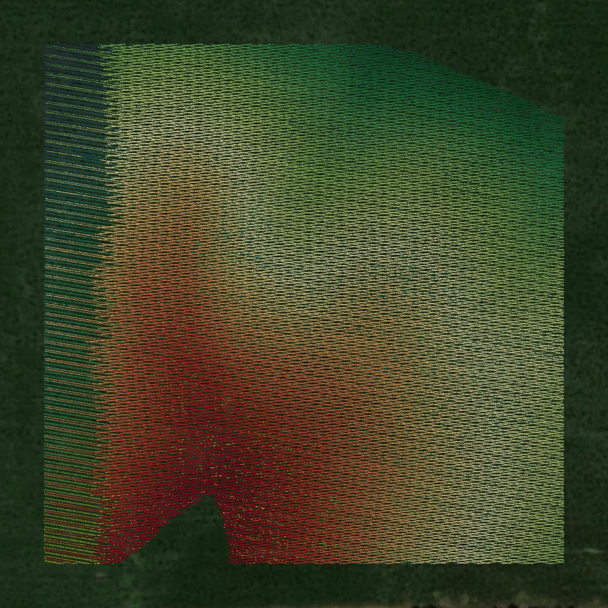 This image shows a LiDAR point cloud in Stanton County created using GIS data in Equator.