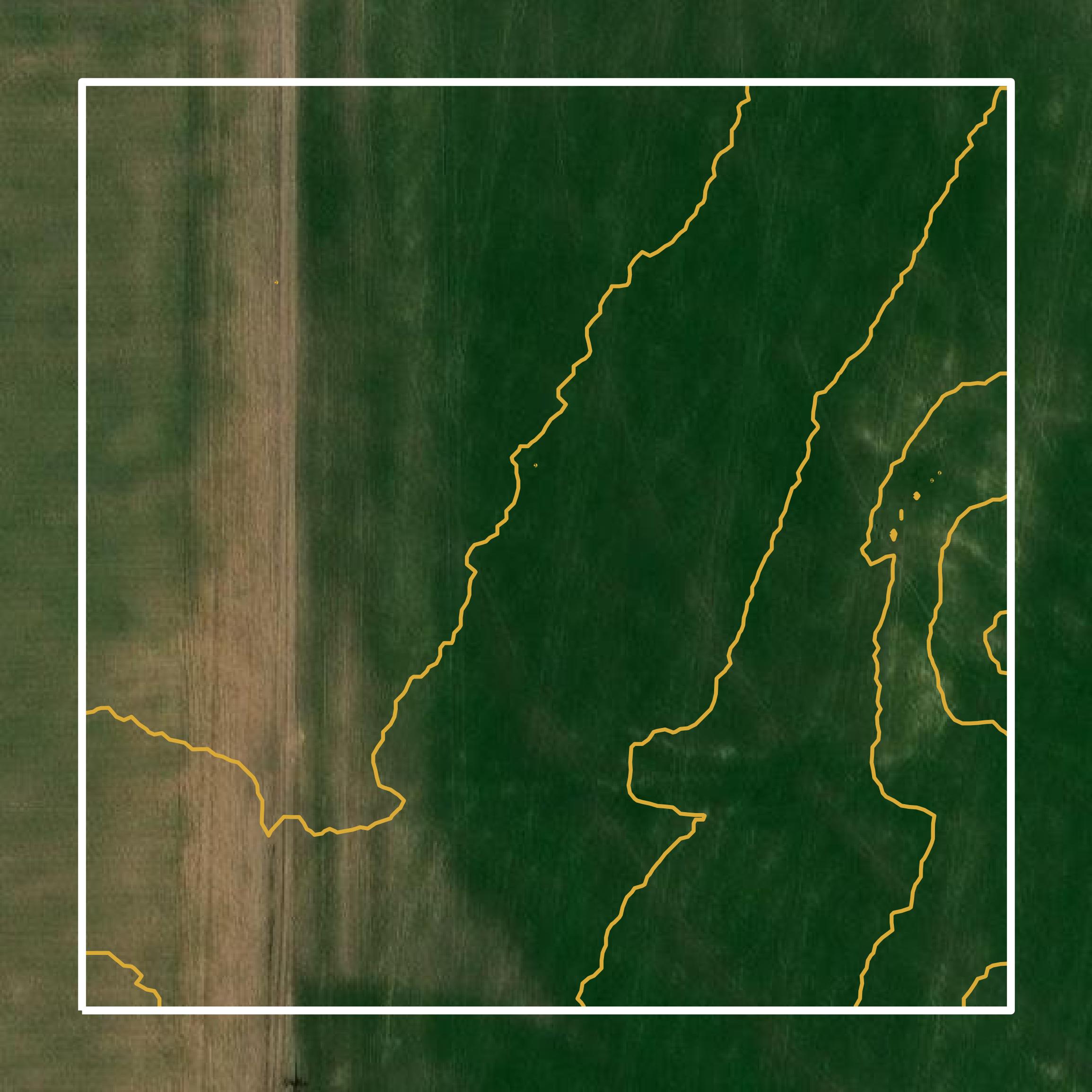 This image shows a contour map in Thayer County created using GIS data in Equator.