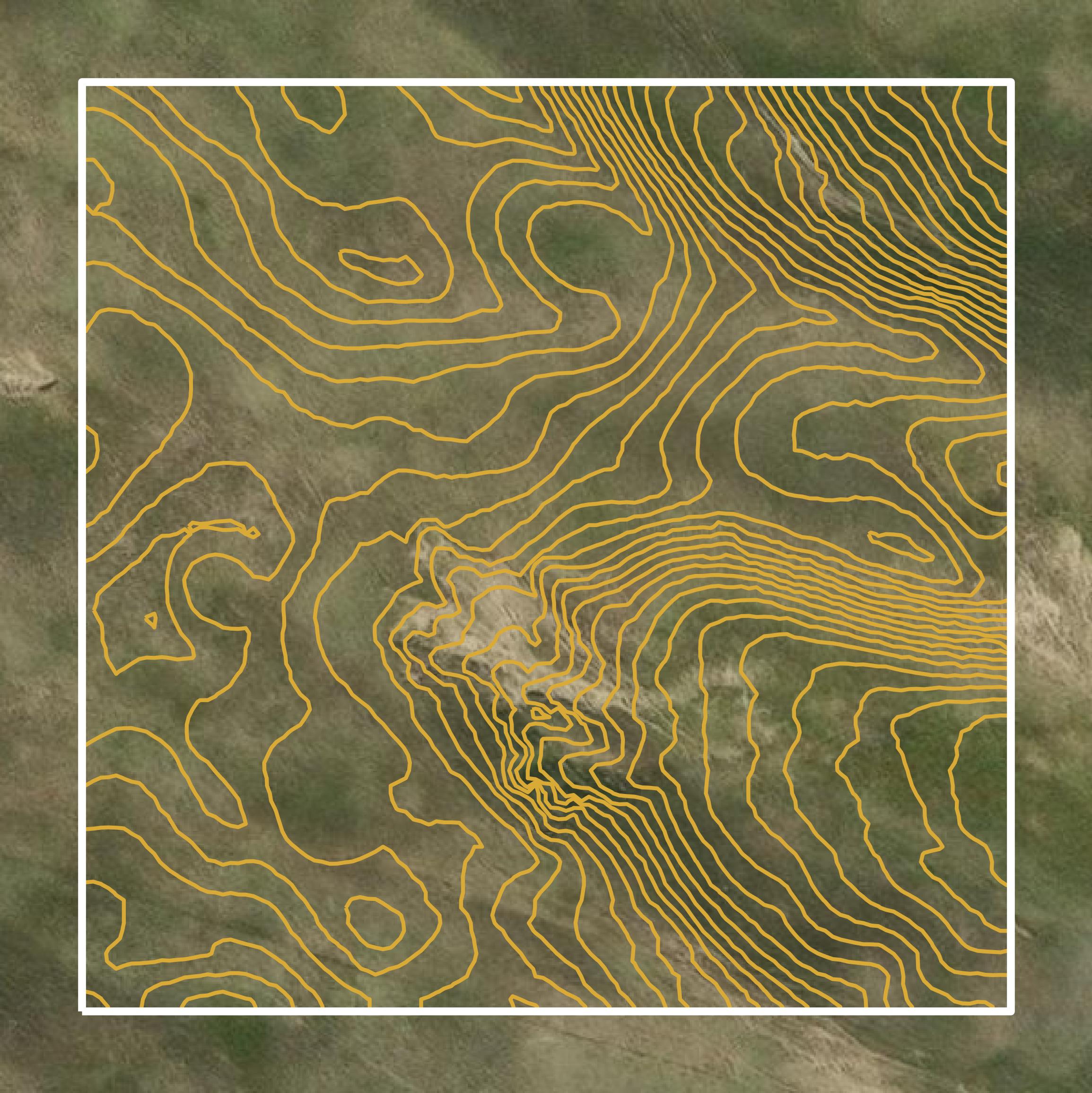 This image shows a contour map in Thomas County created using GIS data in Equator.
