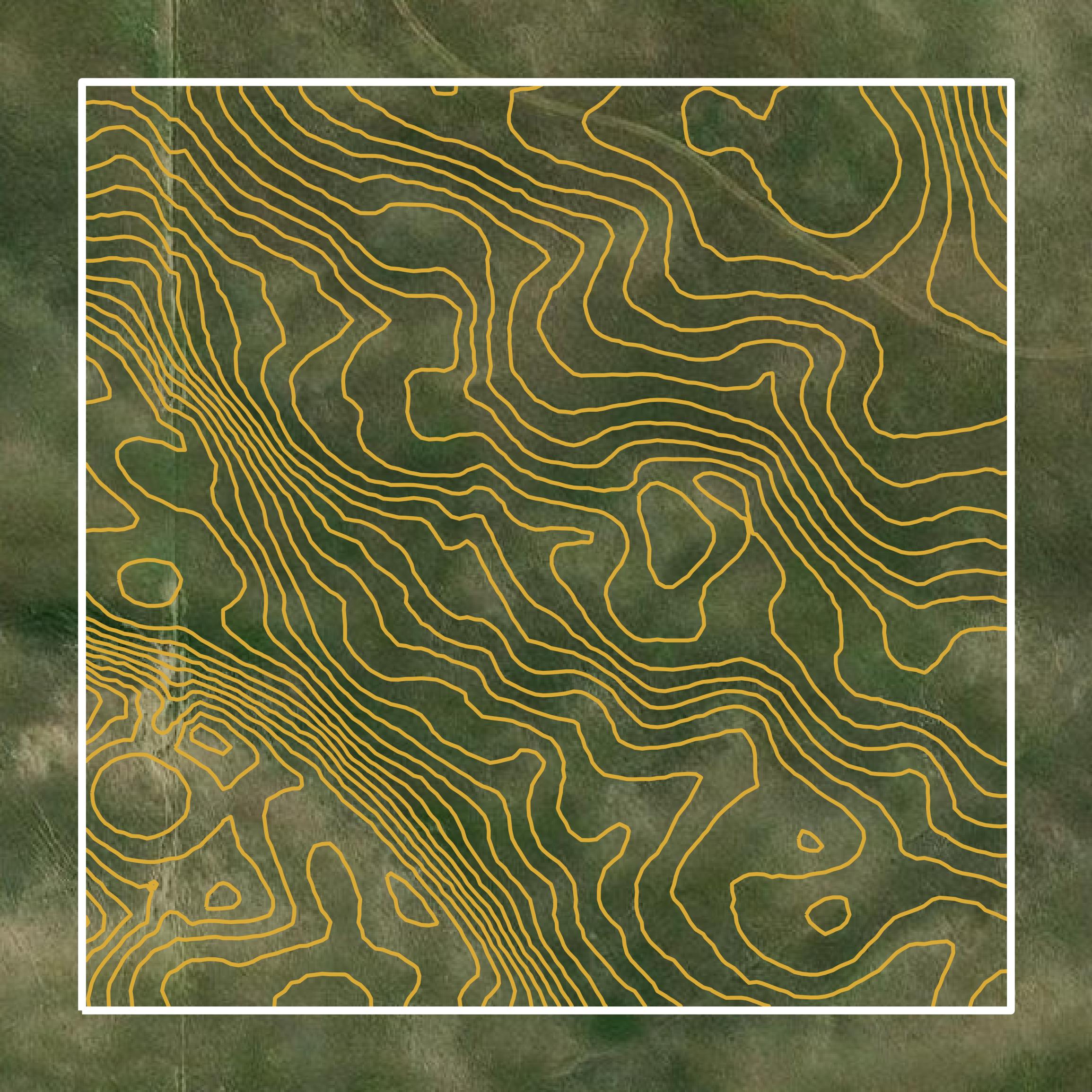This image shows a contour map in Thomas County created using GIS data in Equator.