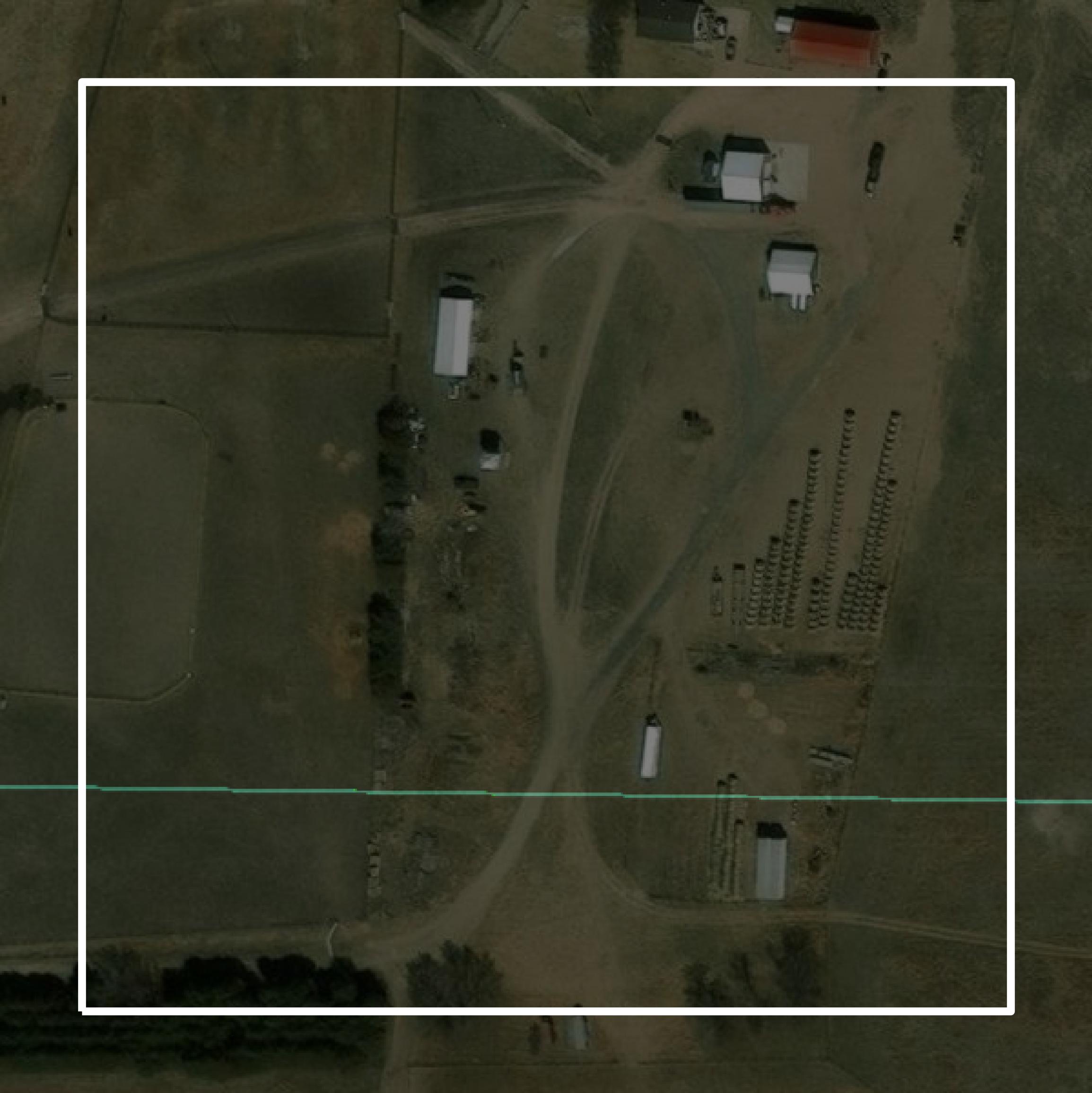This image shows parcel and building data in Thomas County created using GIS data in Equator.