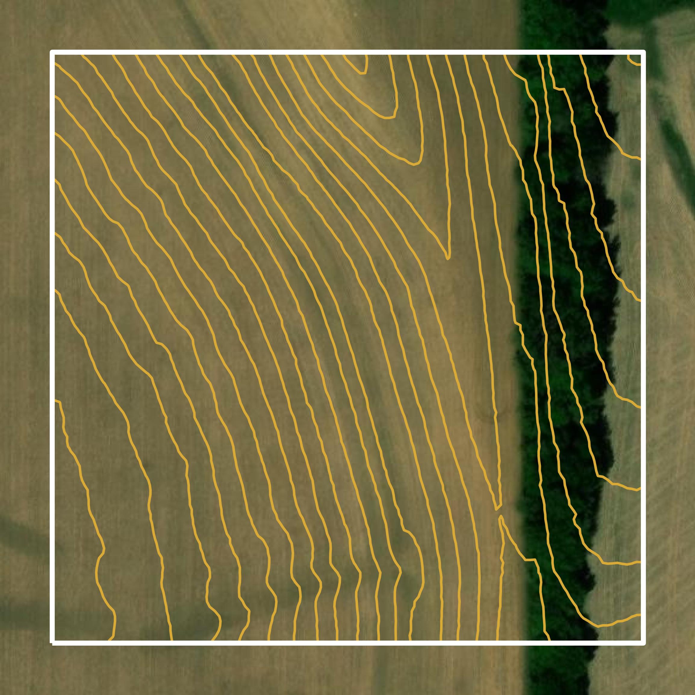 This image shows a contour map in Thurston County created using GIS data in Equator.