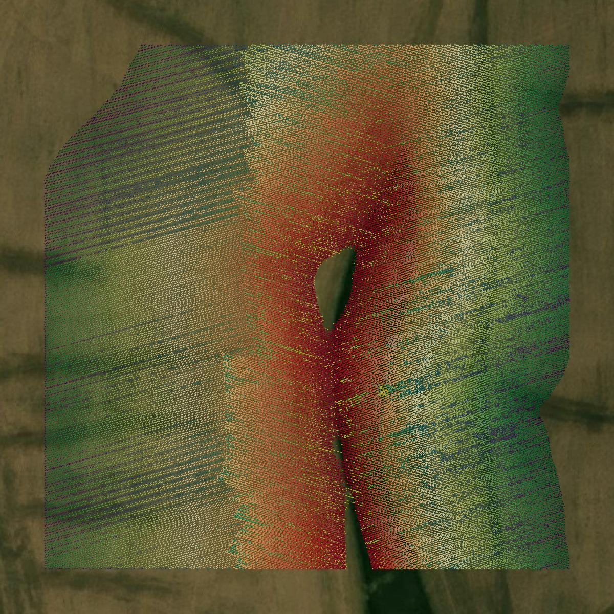 This image shows a LiDAR point cloud in Thurston County created using GIS data in Equator.