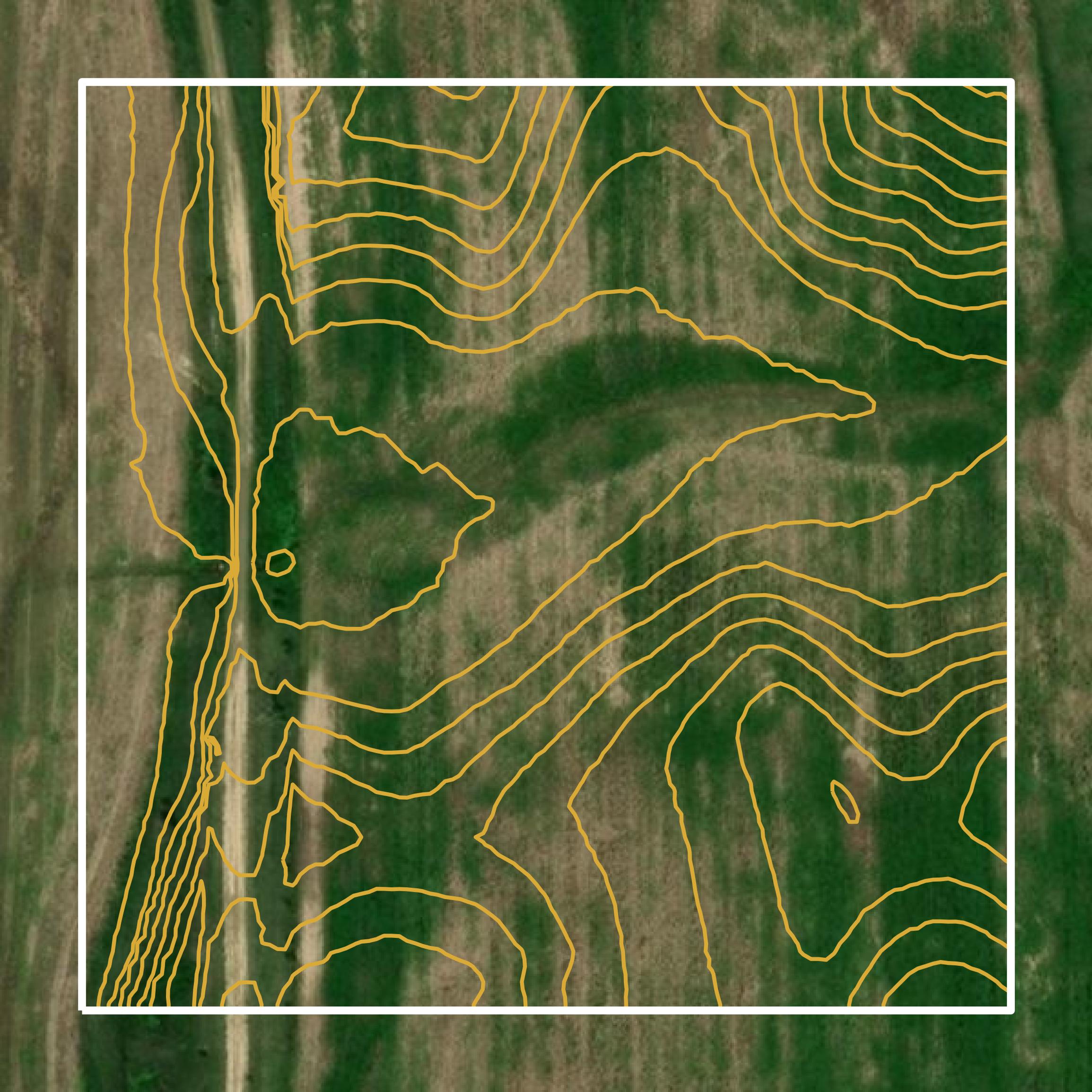 This image shows a contour map in Valley County created using GIS data in Equator.