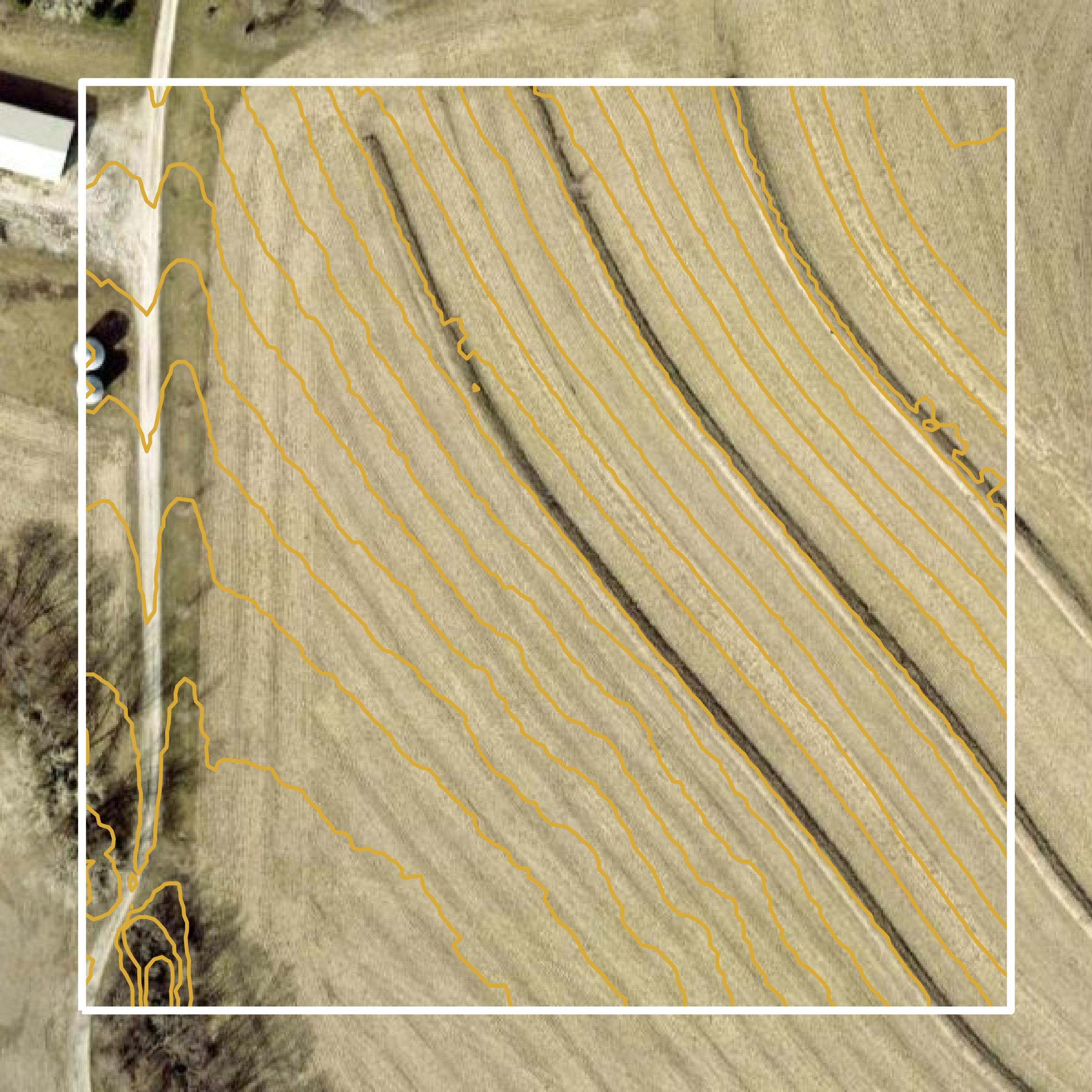 This image shows a contour map in Washington County created using GIS data in Equator.