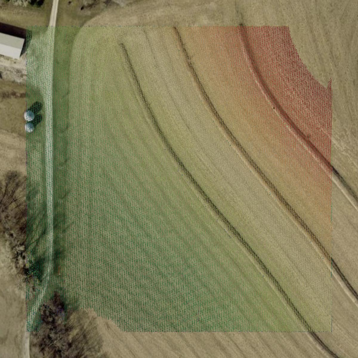 This image shows a LiDAR point cloud in Washington County created using GIS data in Equator.