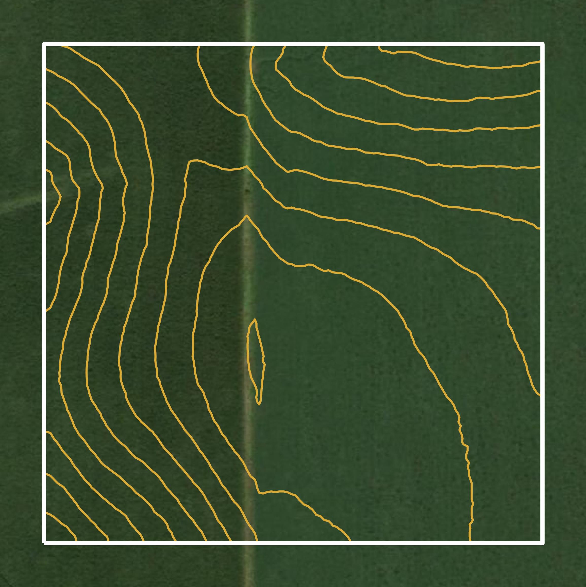 This image shows a contour map in Wayne County created using GIS data in Equator.