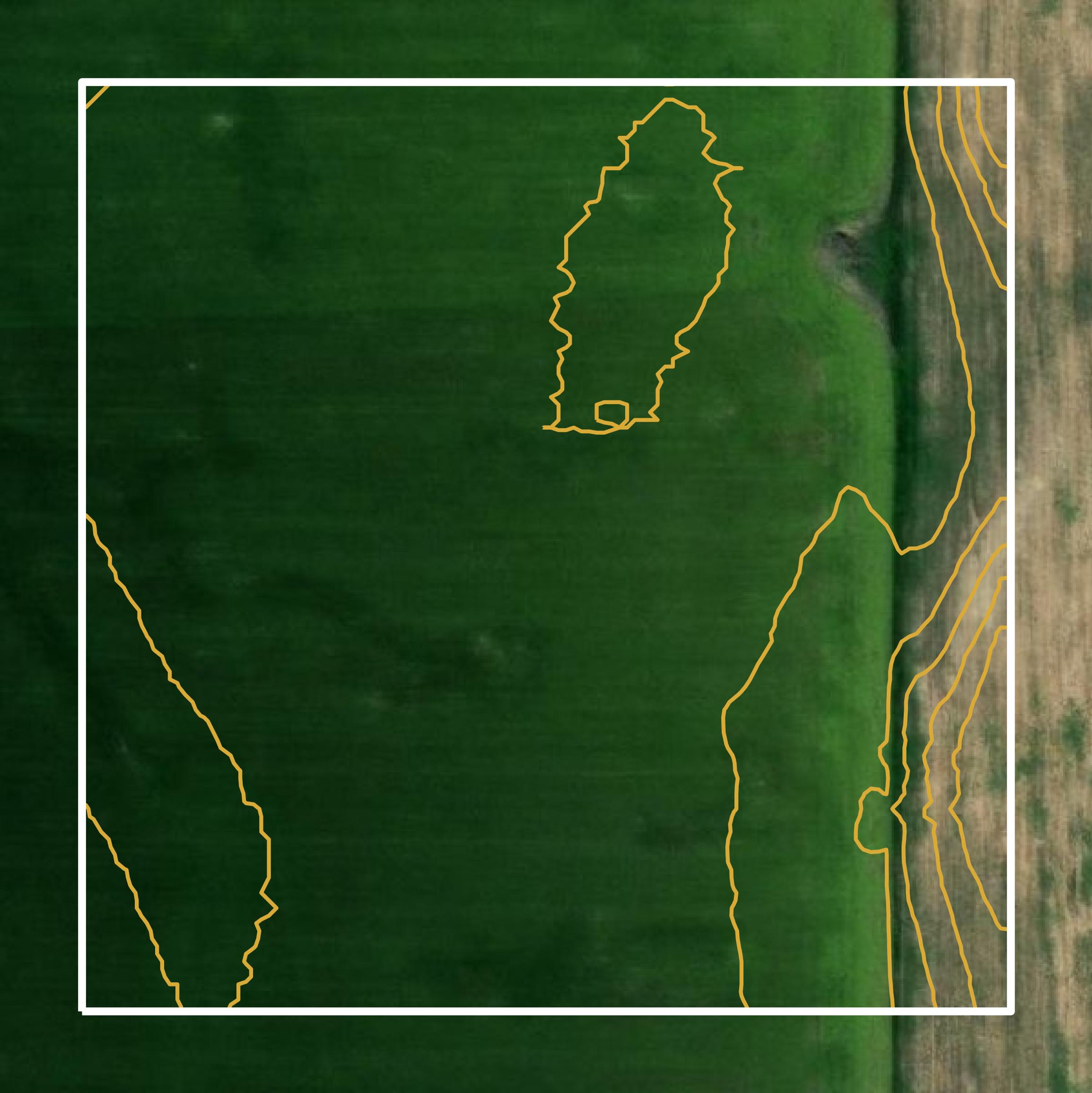 This image shows a contour map in Webster County created using GIS data in Equator.