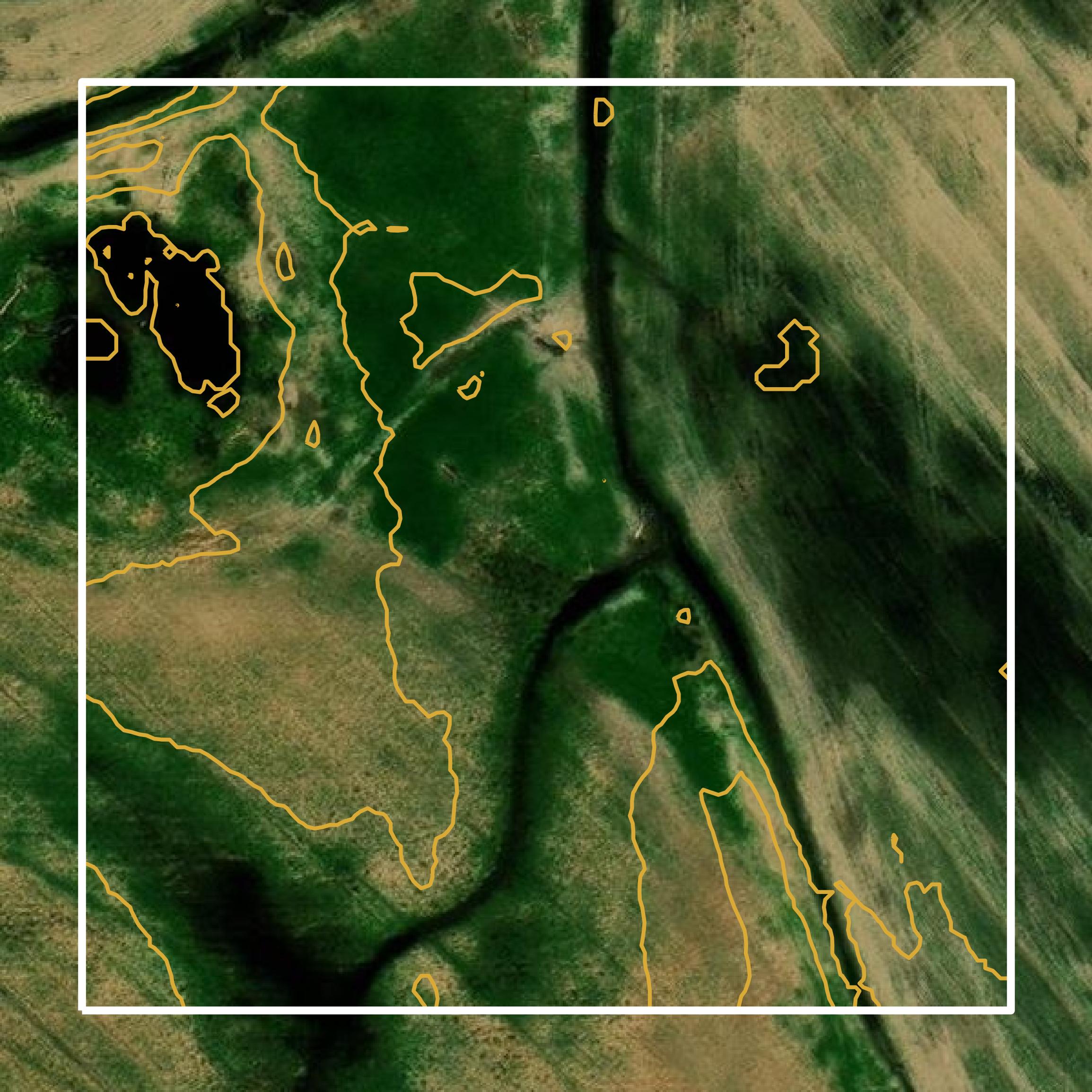 This image shows a contour map in Wheeler County created using GIS data in Equator.