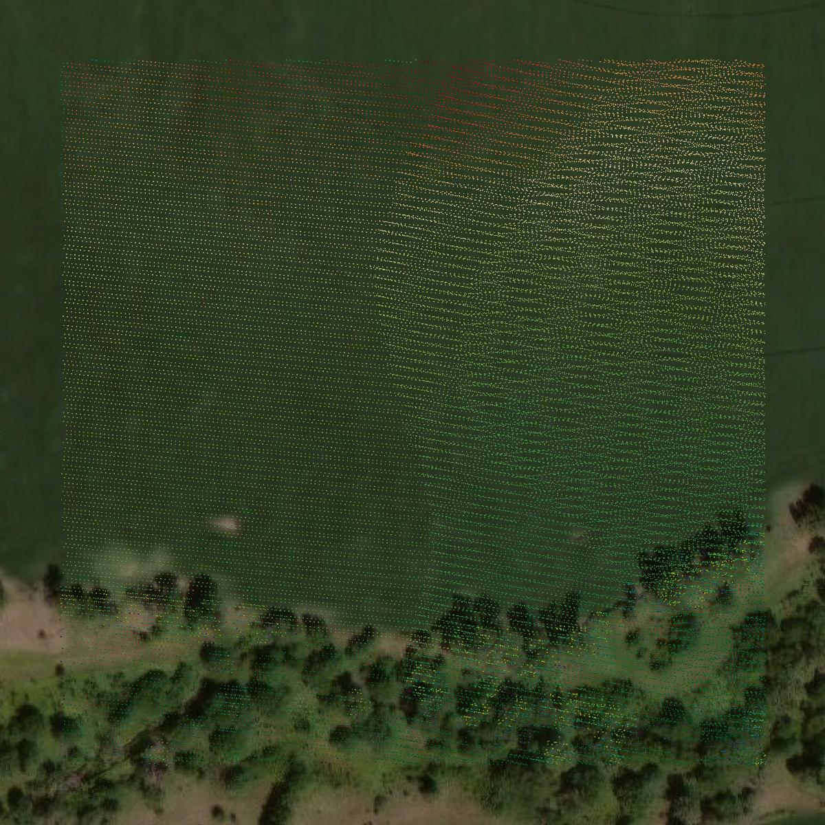 This image shows a LiDAR point cloud in York County created using GIS data in Equator.
