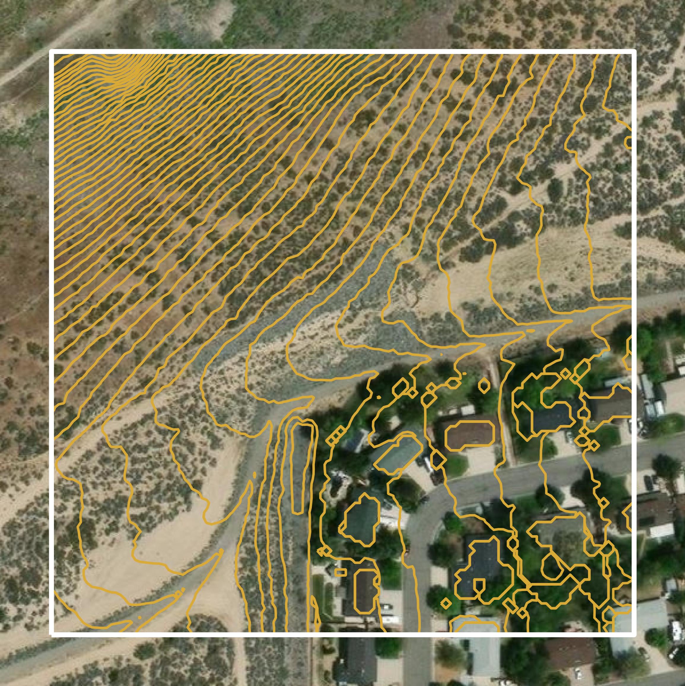 This image shows a contour map in Carson City created using GIS data in Equator.