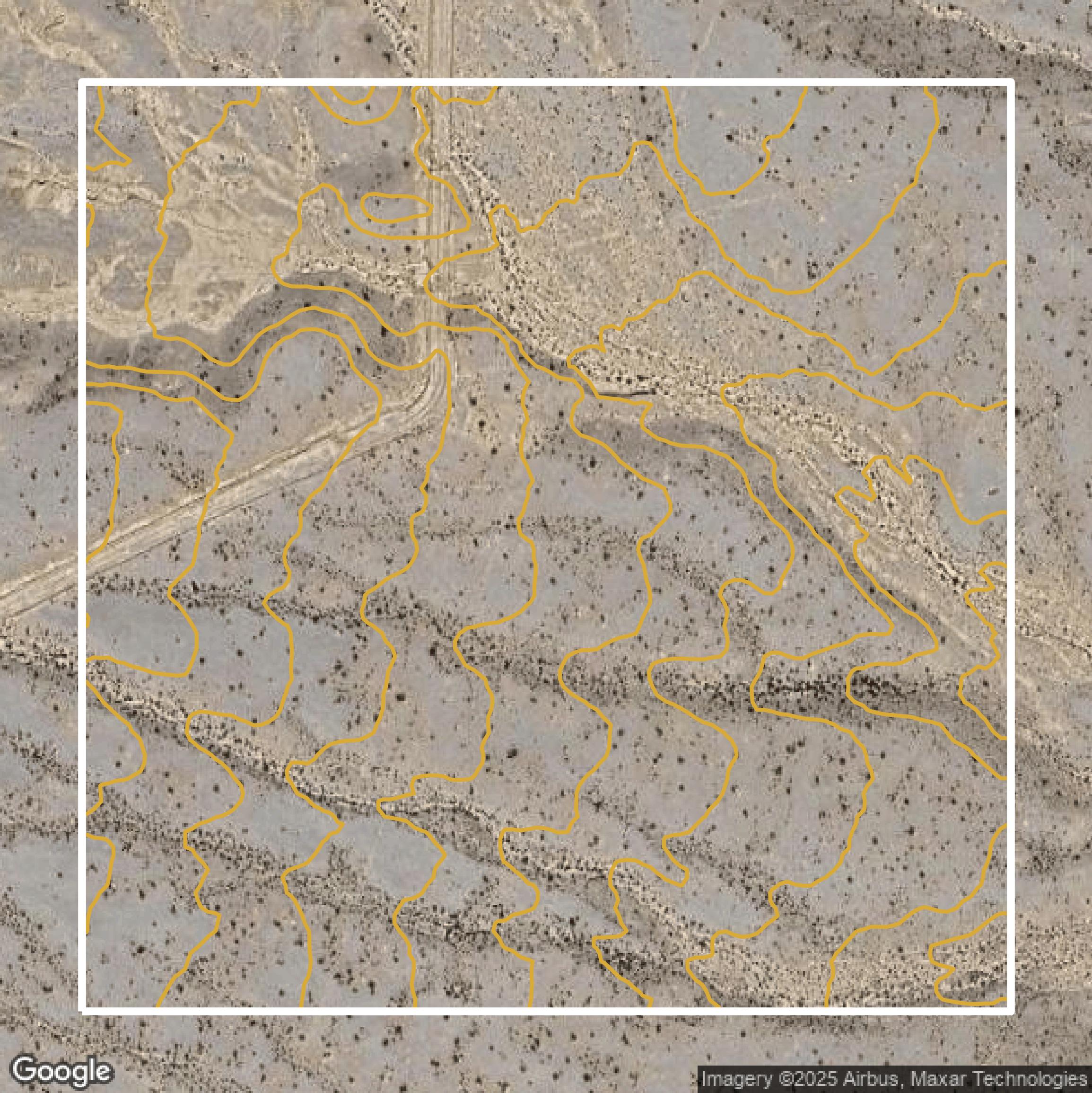 This image shows a contour map in Clark County created using GIS data in Equator.