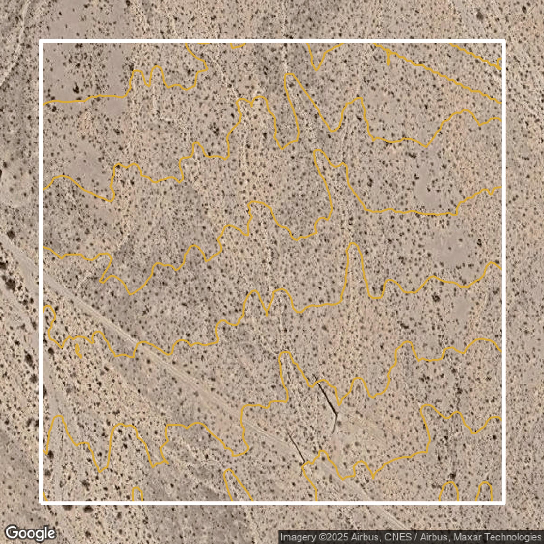This image shows a contour map in Clark County created using GIS data in Equator.