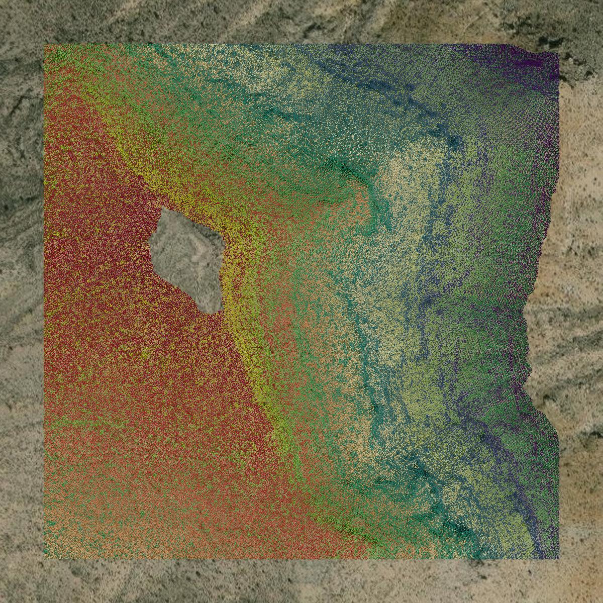 This image shows a LiDAR point cloud in Clark County created using GIS data in Equator.