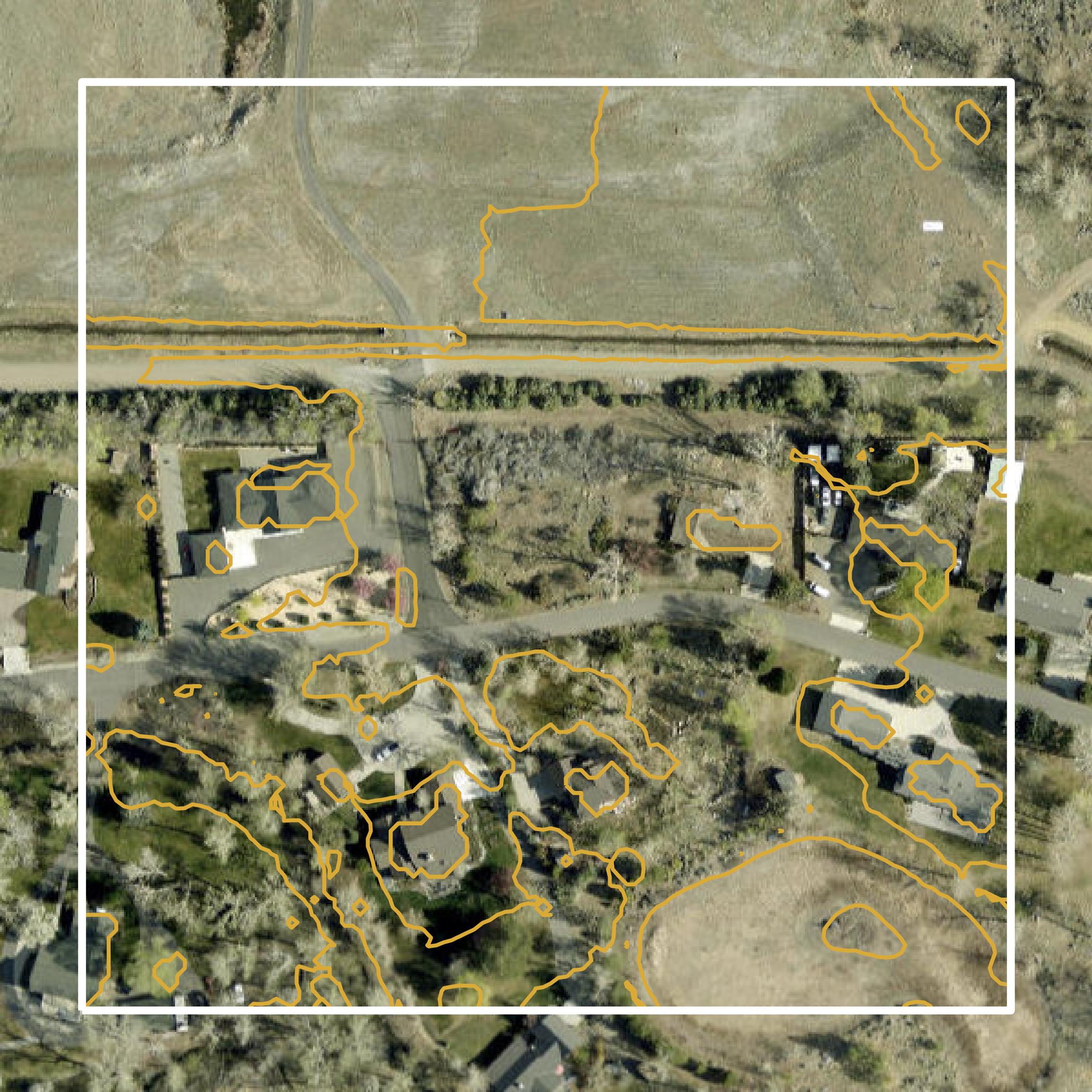This image shows a contour map in Douglas County created using GIS data in Equator.