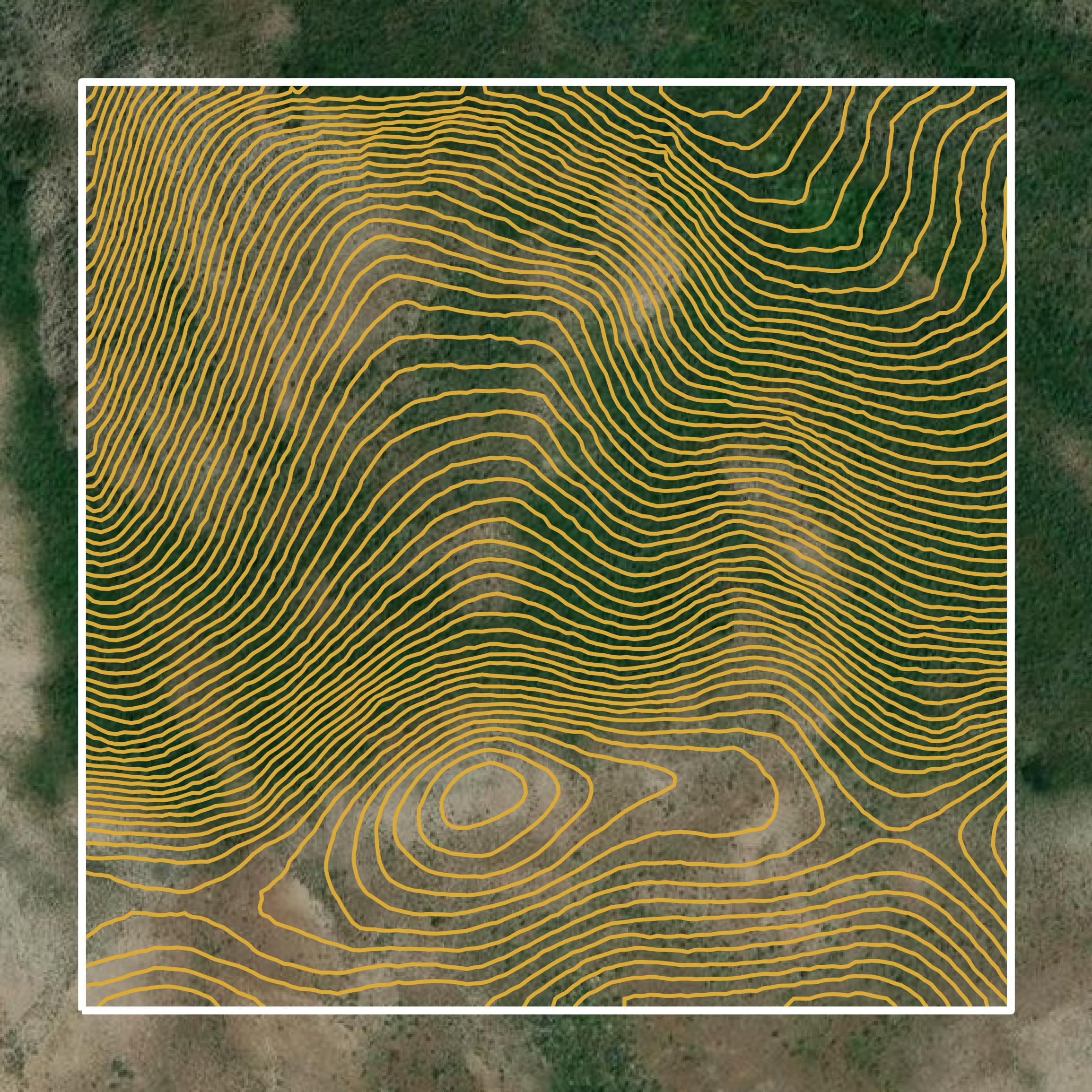 This image shows a contour map in Elko County created using GIS data in Equator.