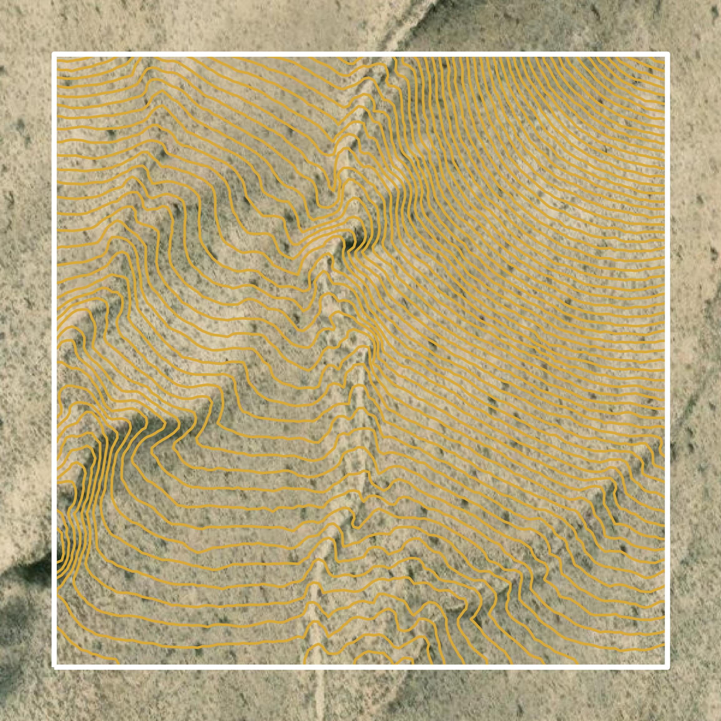 This image shows a contour map in Esmeralda County created using GIS data in Equator.