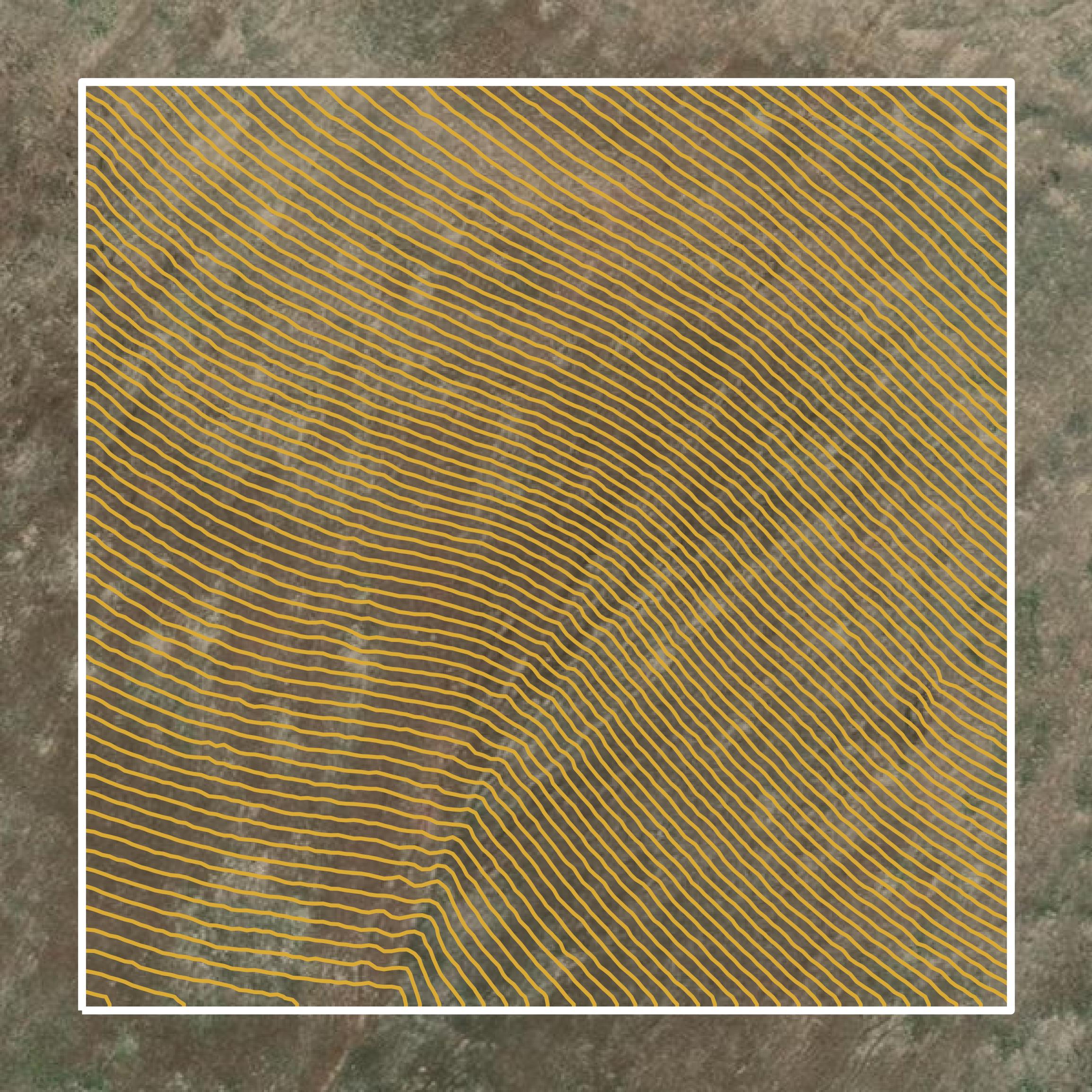This image shows a contour map in Eureka County created using GIS data in Equator.