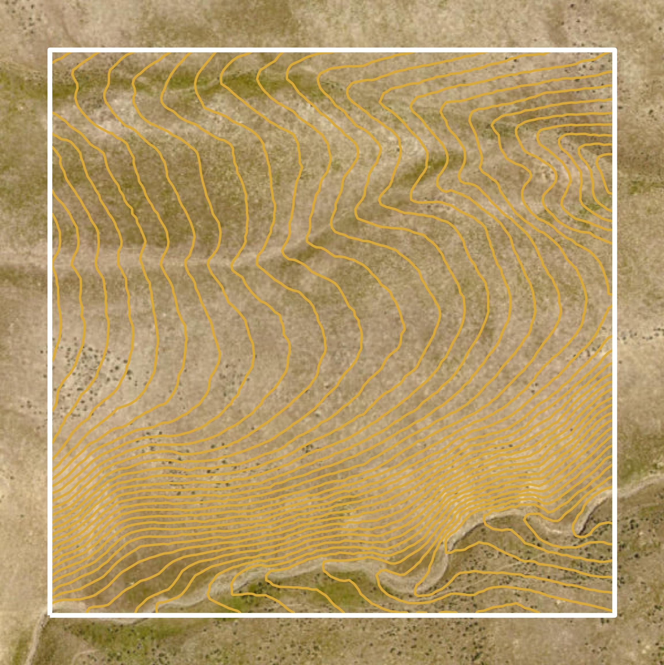 This image shows a contour map in Humboldt County created using GIS data in Equator.