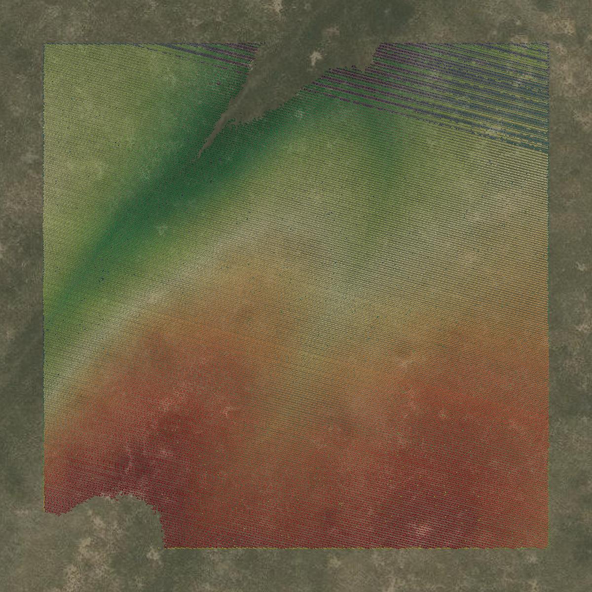 This image shows a LiDAR point cloud in Lander County created using GIS data in Equator.