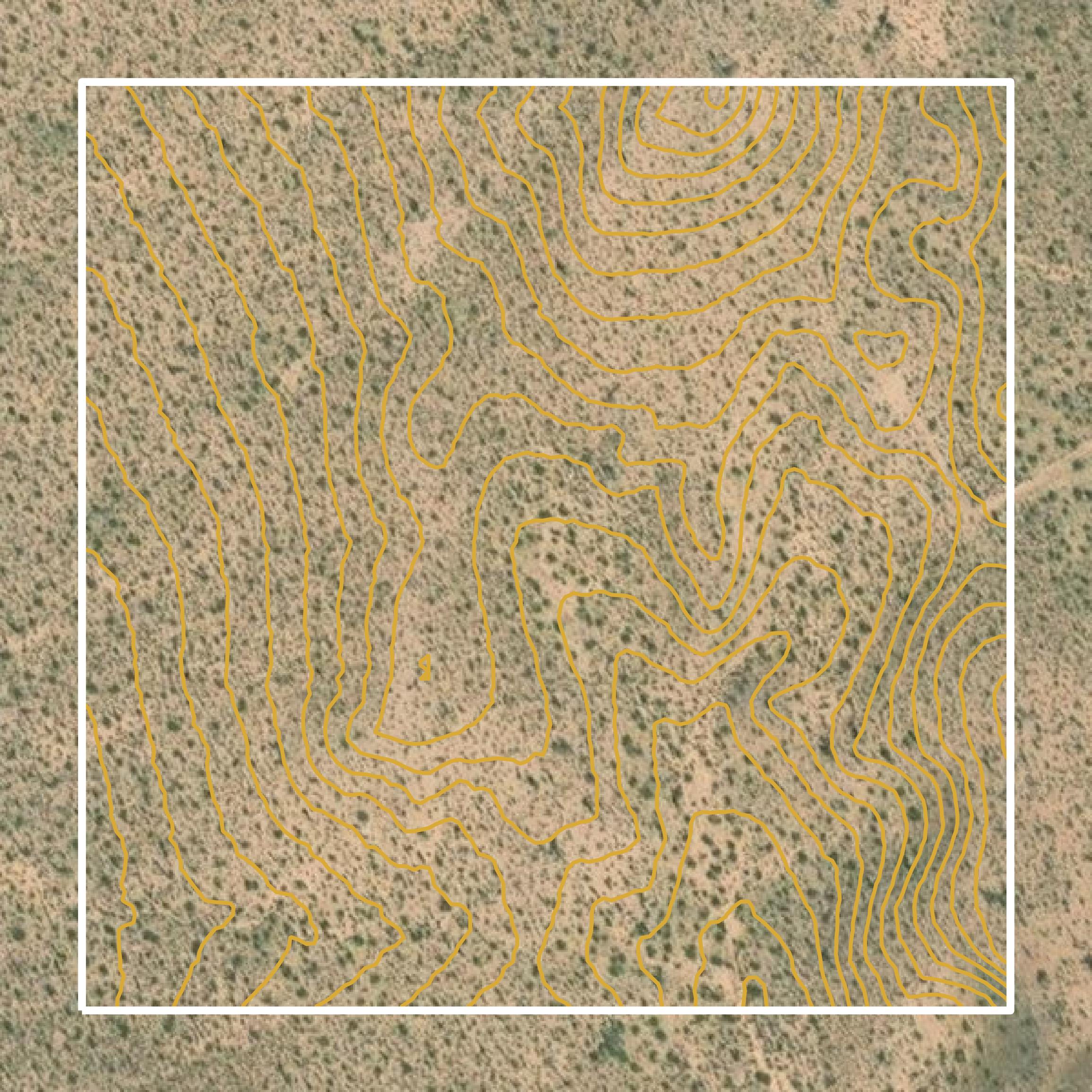 This image shows a contour map in Lincoln County created using GIS data in Equator.