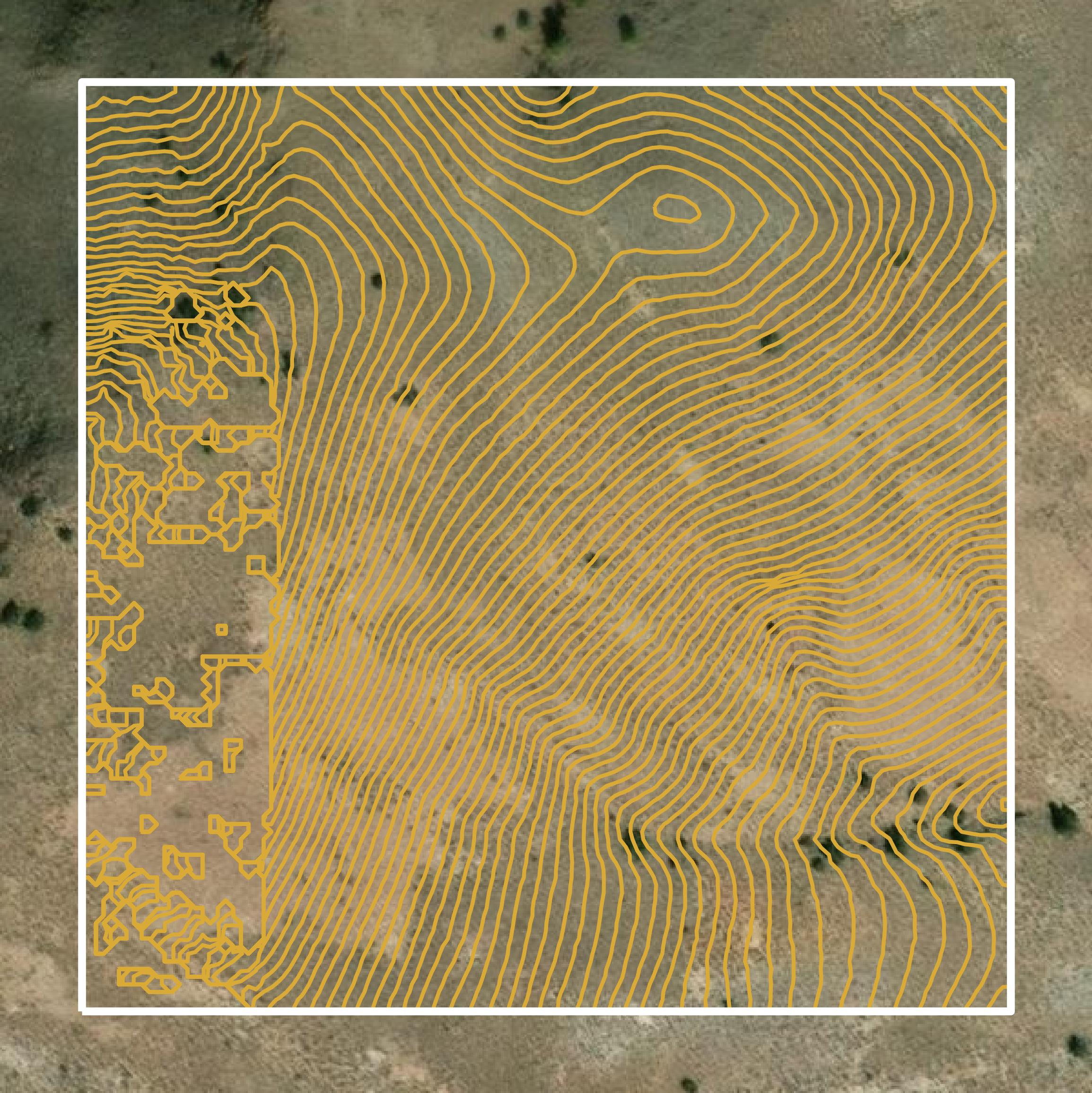 This image shows a contour map in Mineral County created using GIS data in Equator.