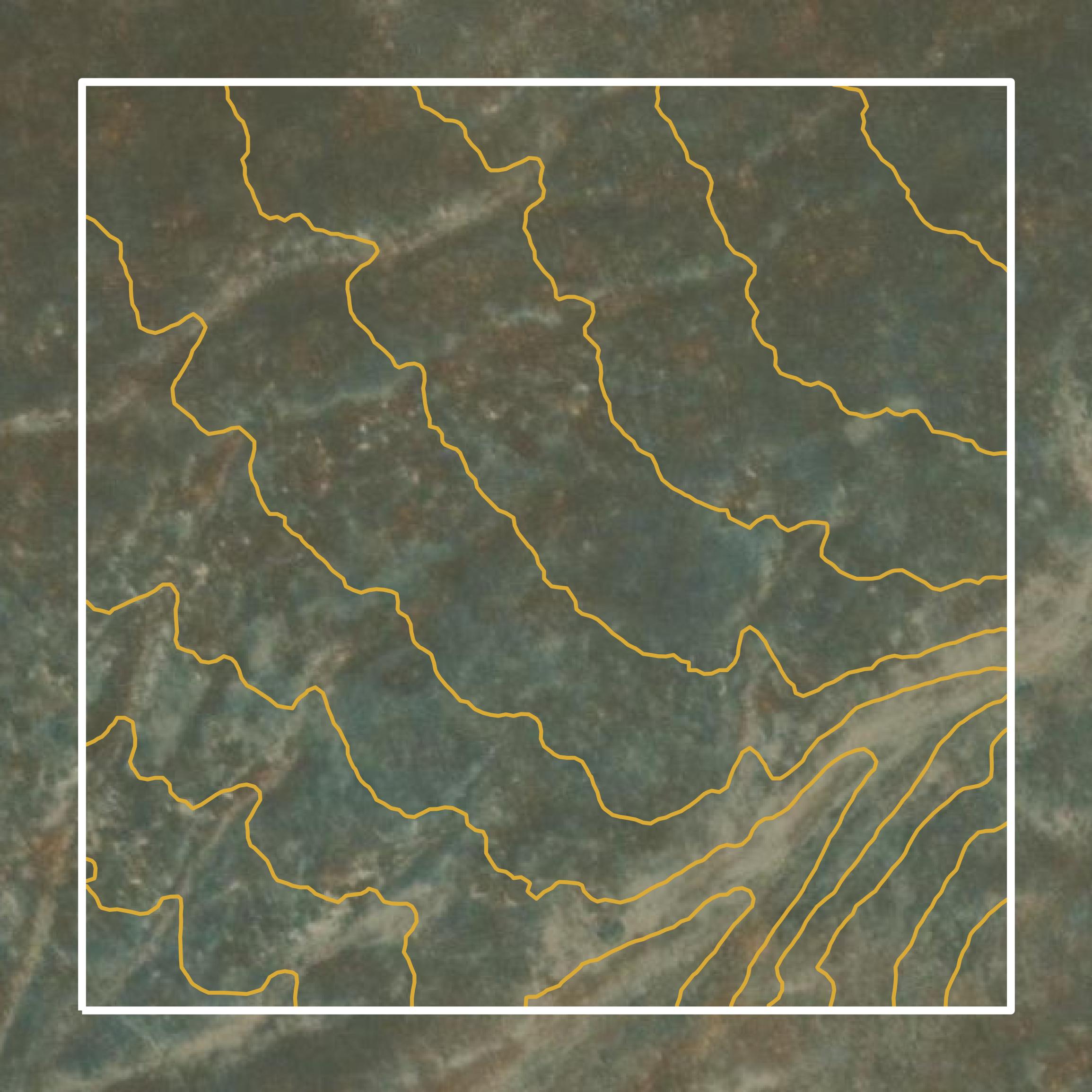 This image shows a contour map in Pershing County created using GIS data in Equator.