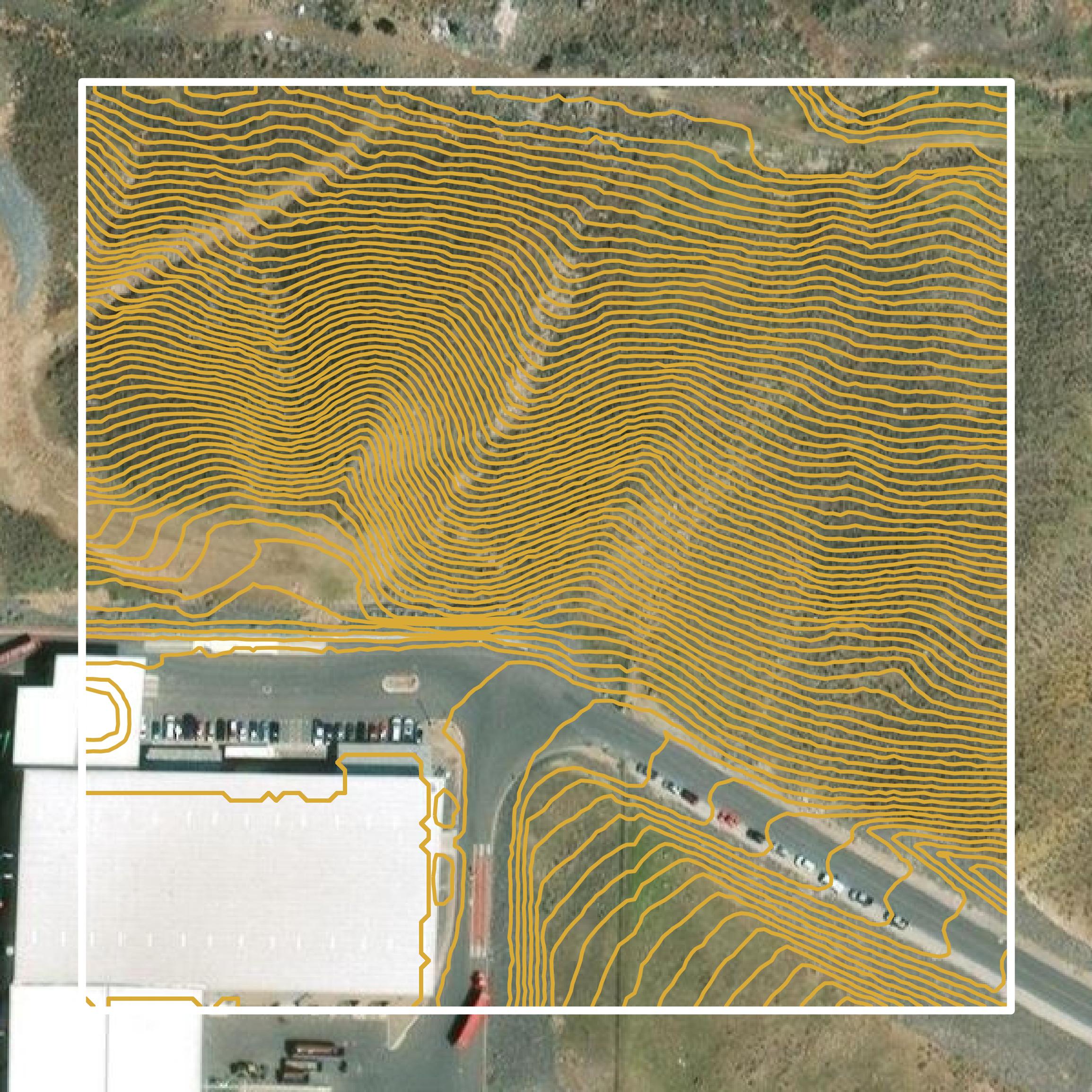 This image shows a contour map in Storey County created using GIS data in Equator.