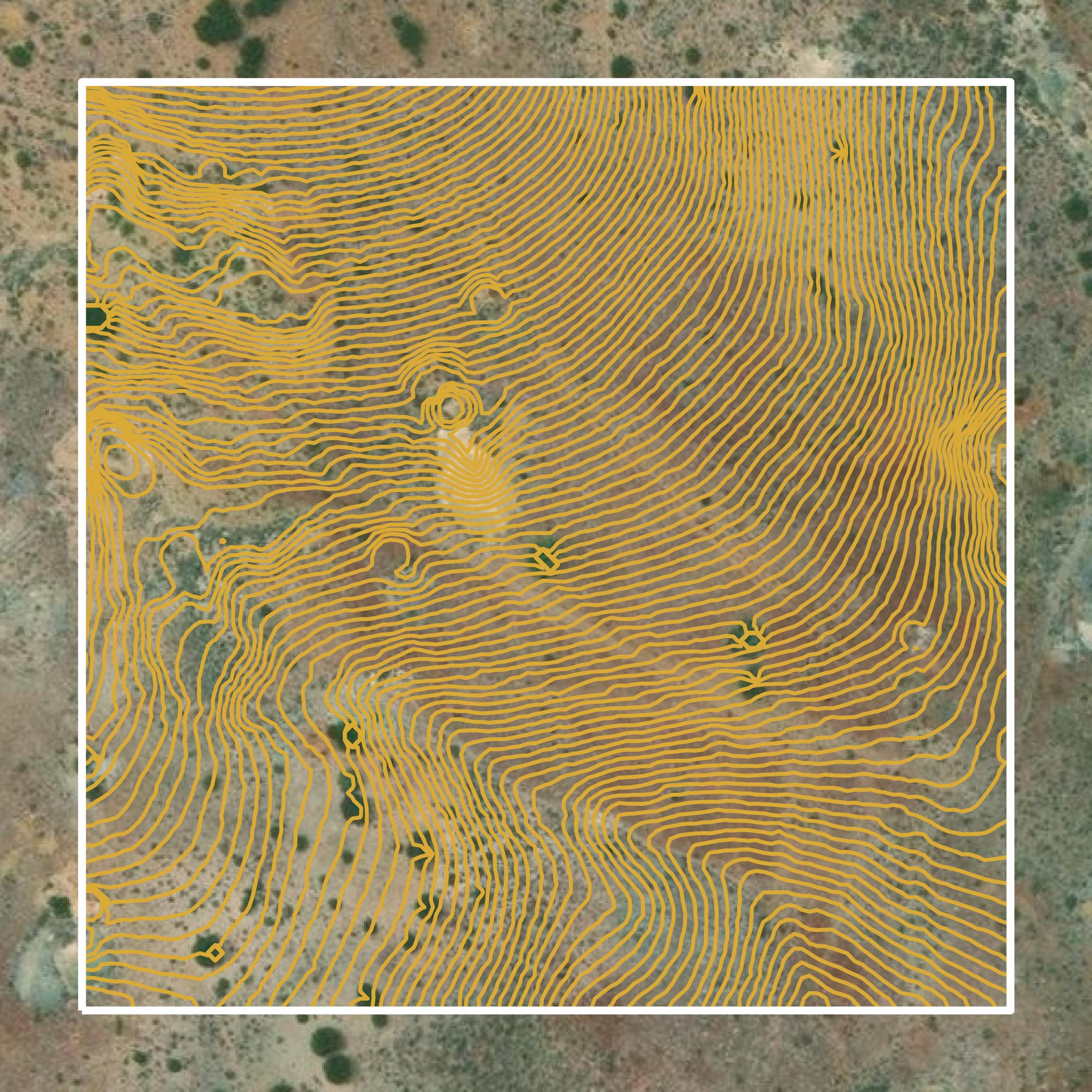 This image shows a contour map in Storey County created using GIS data in Equator.