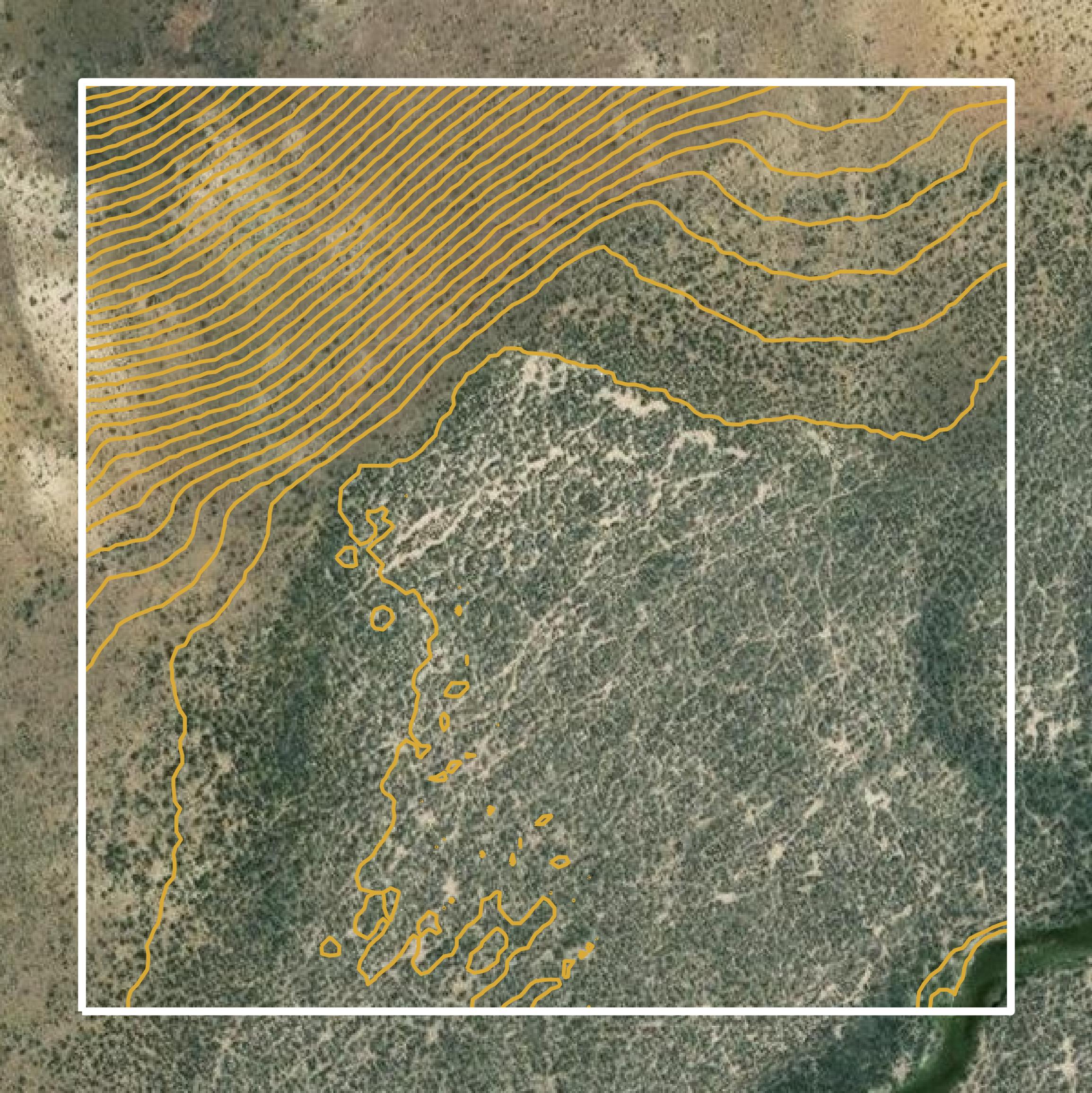 This image shows a contour map in Washoe County created using GIS data in Equator.